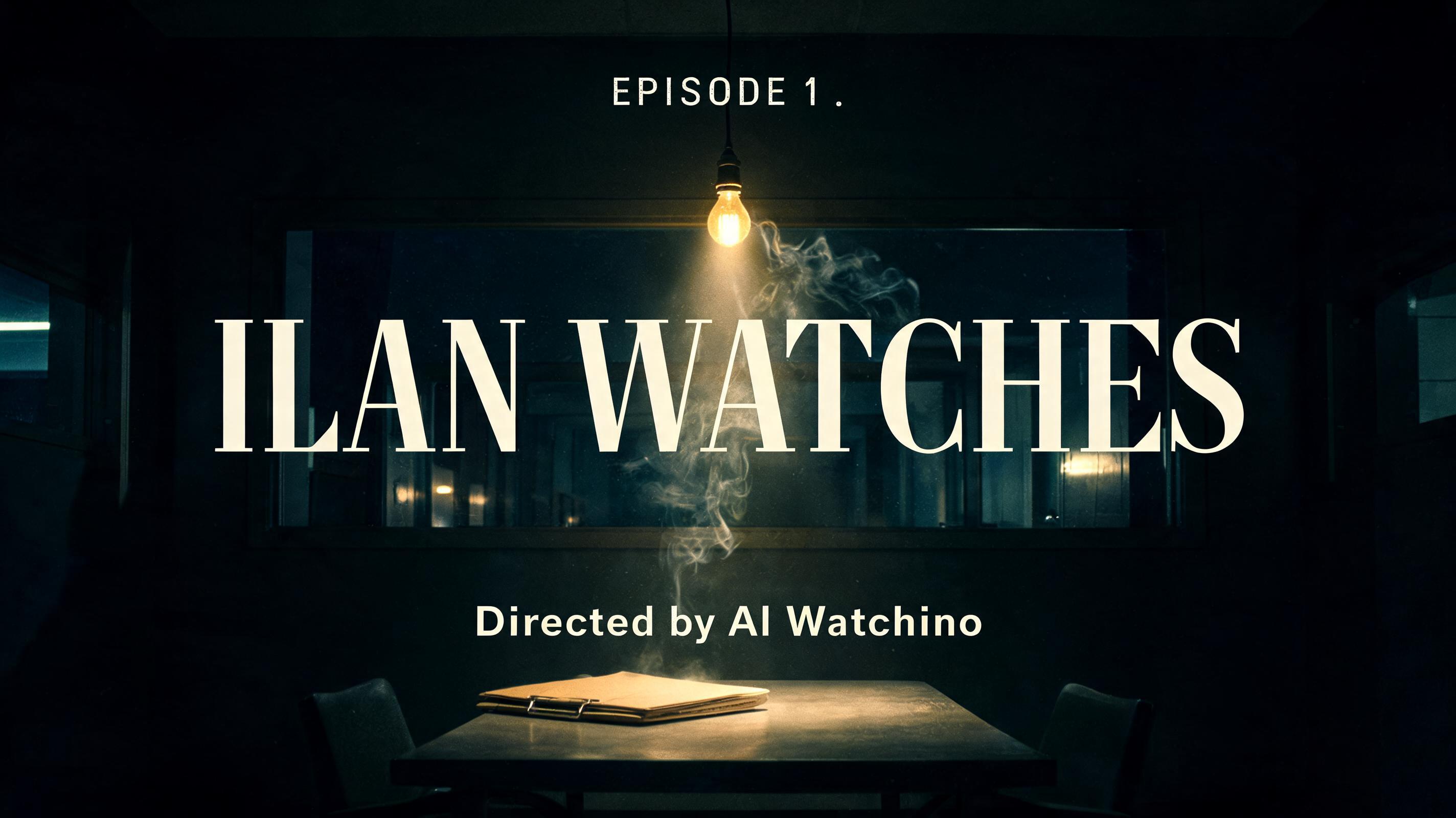 "EPISODE 1 .
ILAN WATCHES
Directed by Al Watchino" — Cinematic | AI Text Effect Generator