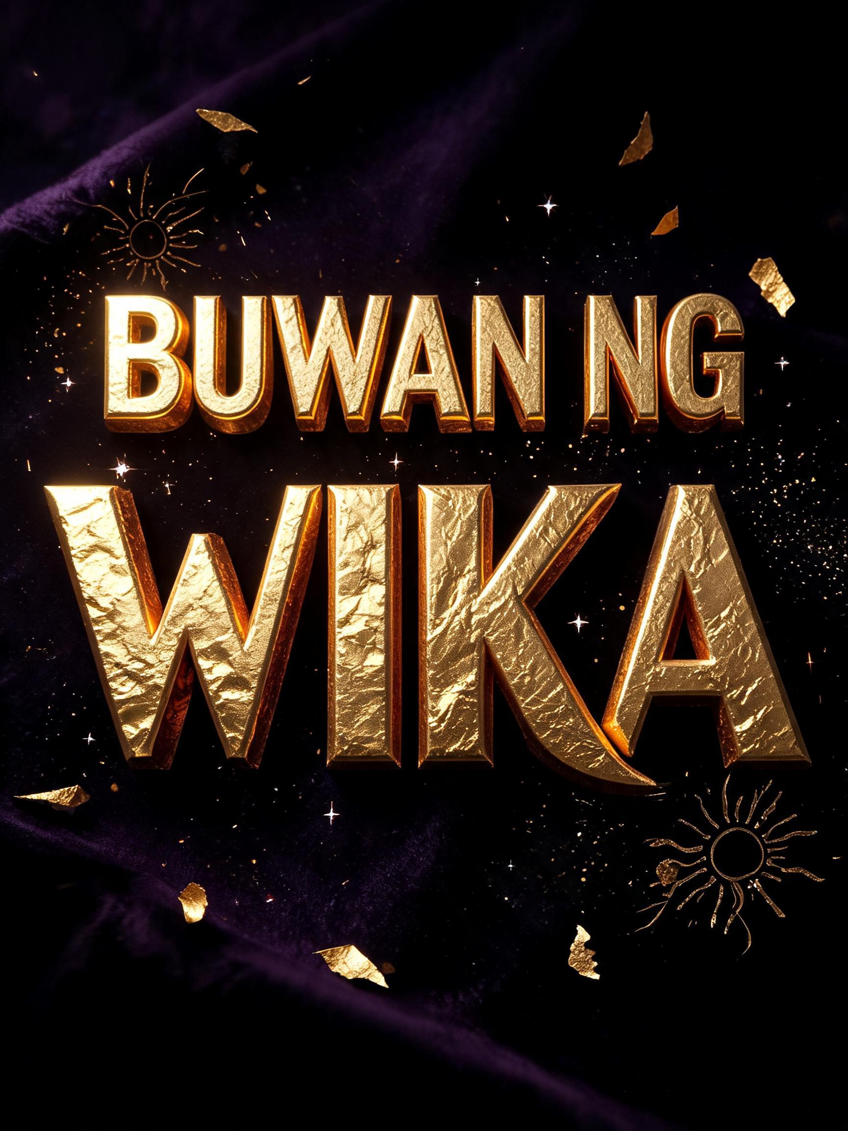 "Buwan ng Wika" — Luxury Gold text effect