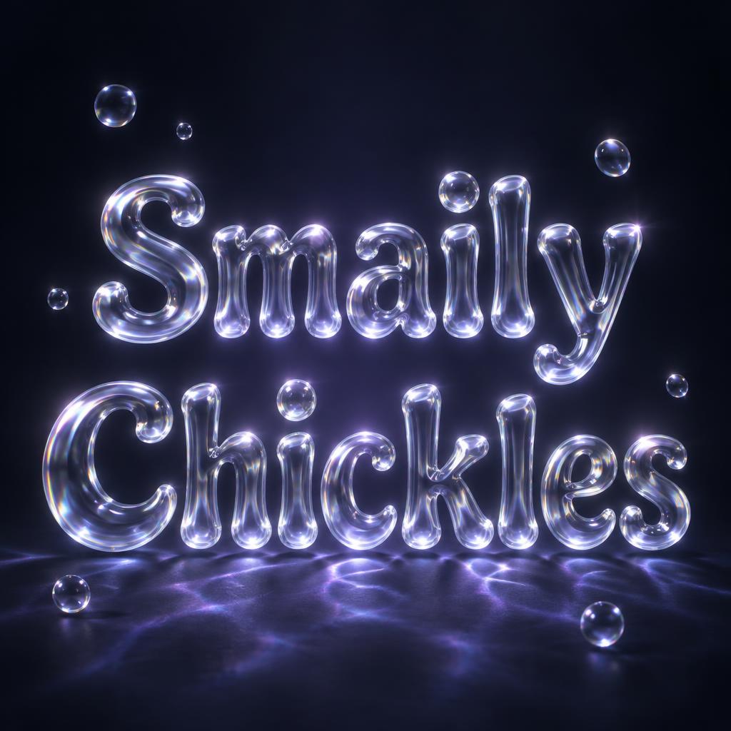 "Smaily Chickles" — Glass | AI Text Effect Generator