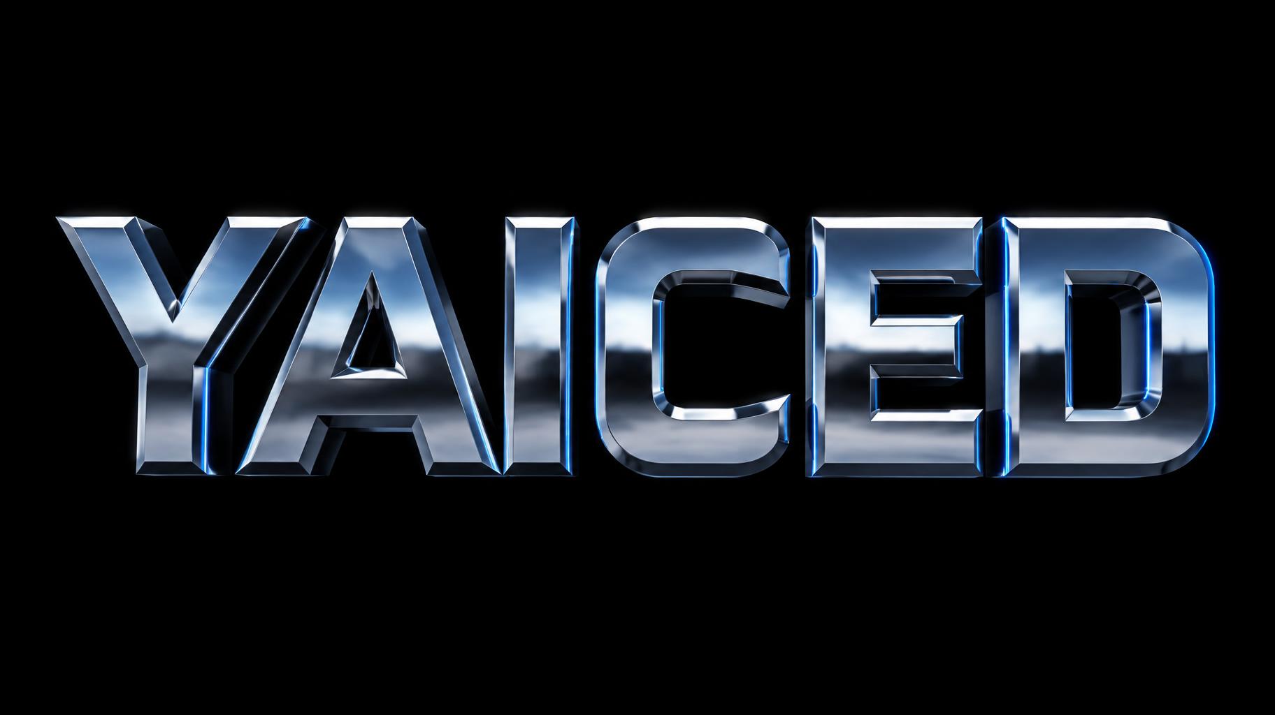 "YAICED" — Chrome Metal 3d | AI Text Effect Generator