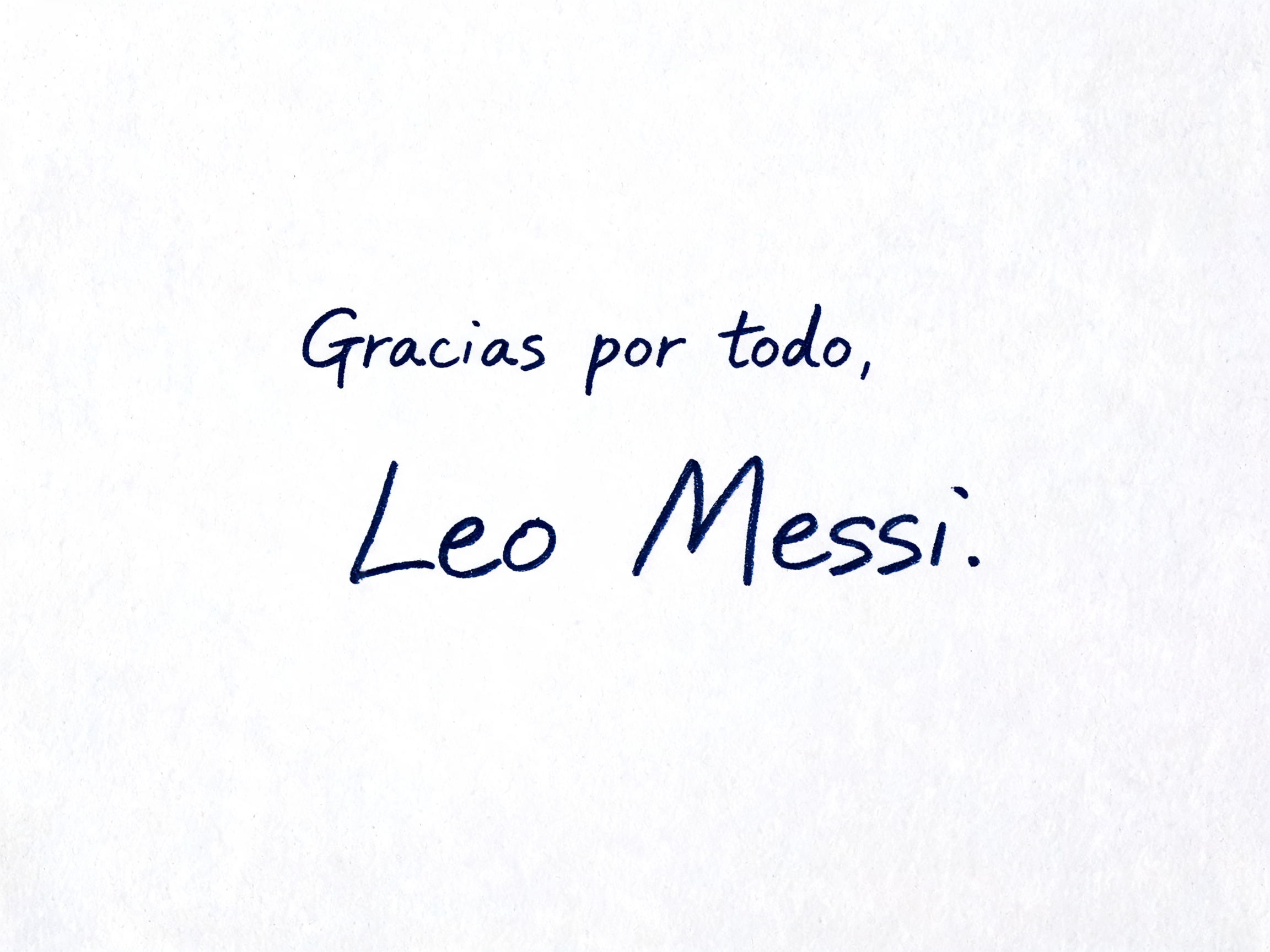 "Gracias por todo, Leo Messi." — Cursive Signature | AI Text Effect Generator