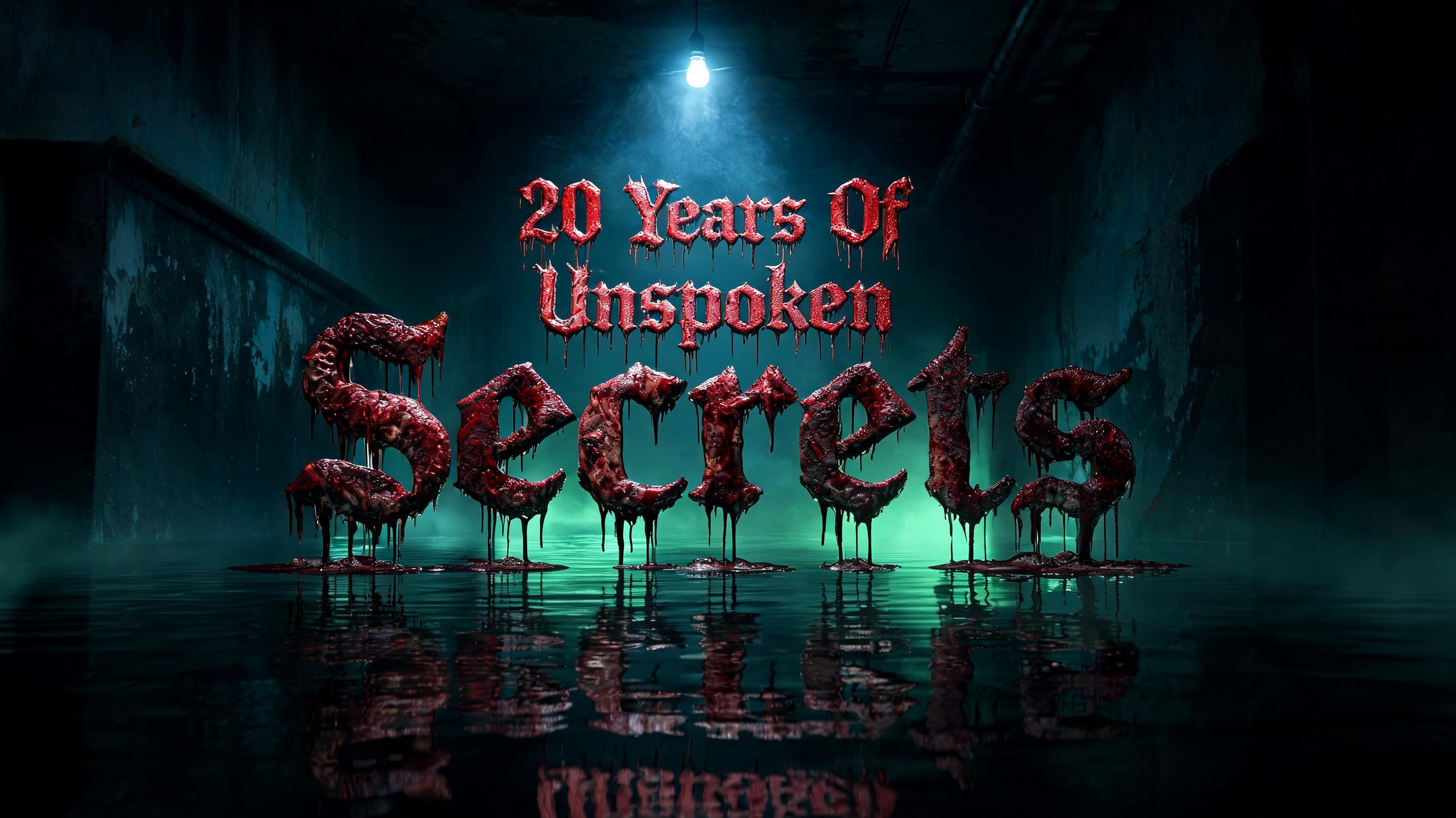 "20 Years Of Unspoken Secrets" — Horror text effect