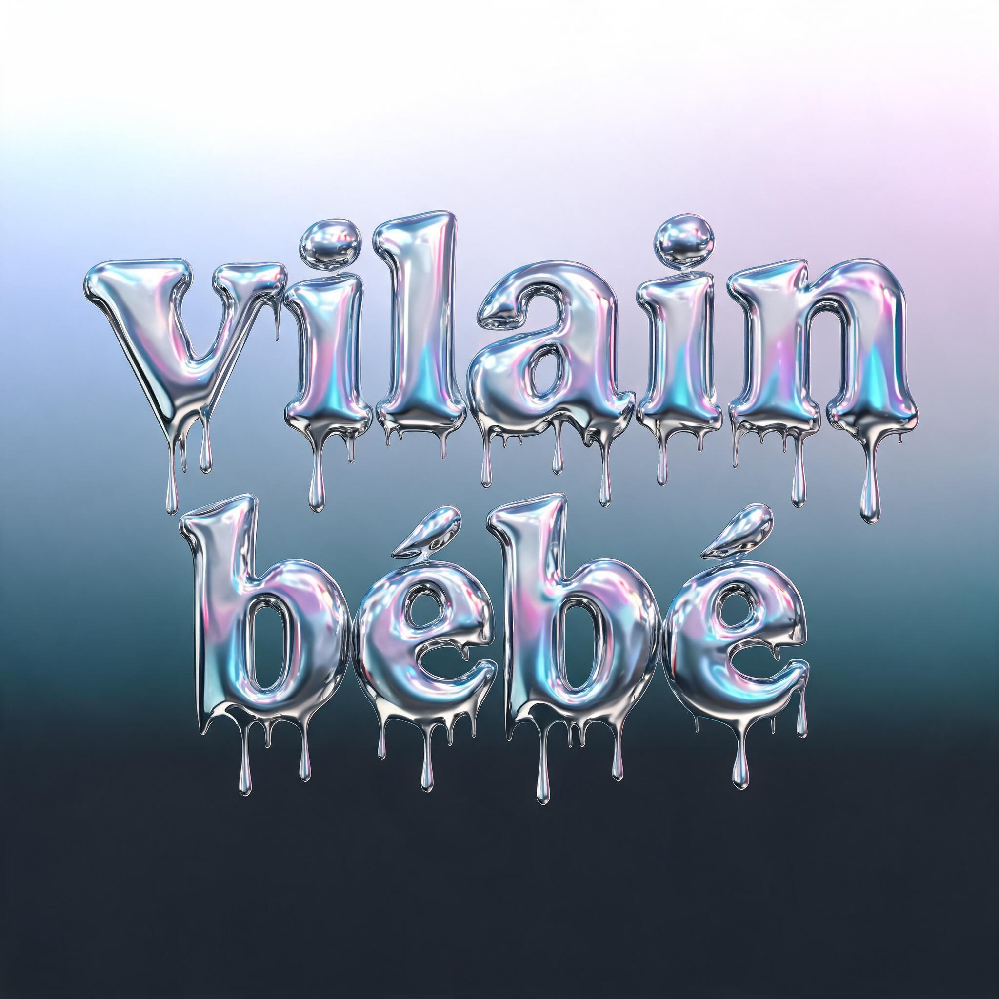 "vilain bébé" — Y2k Liquid text effect