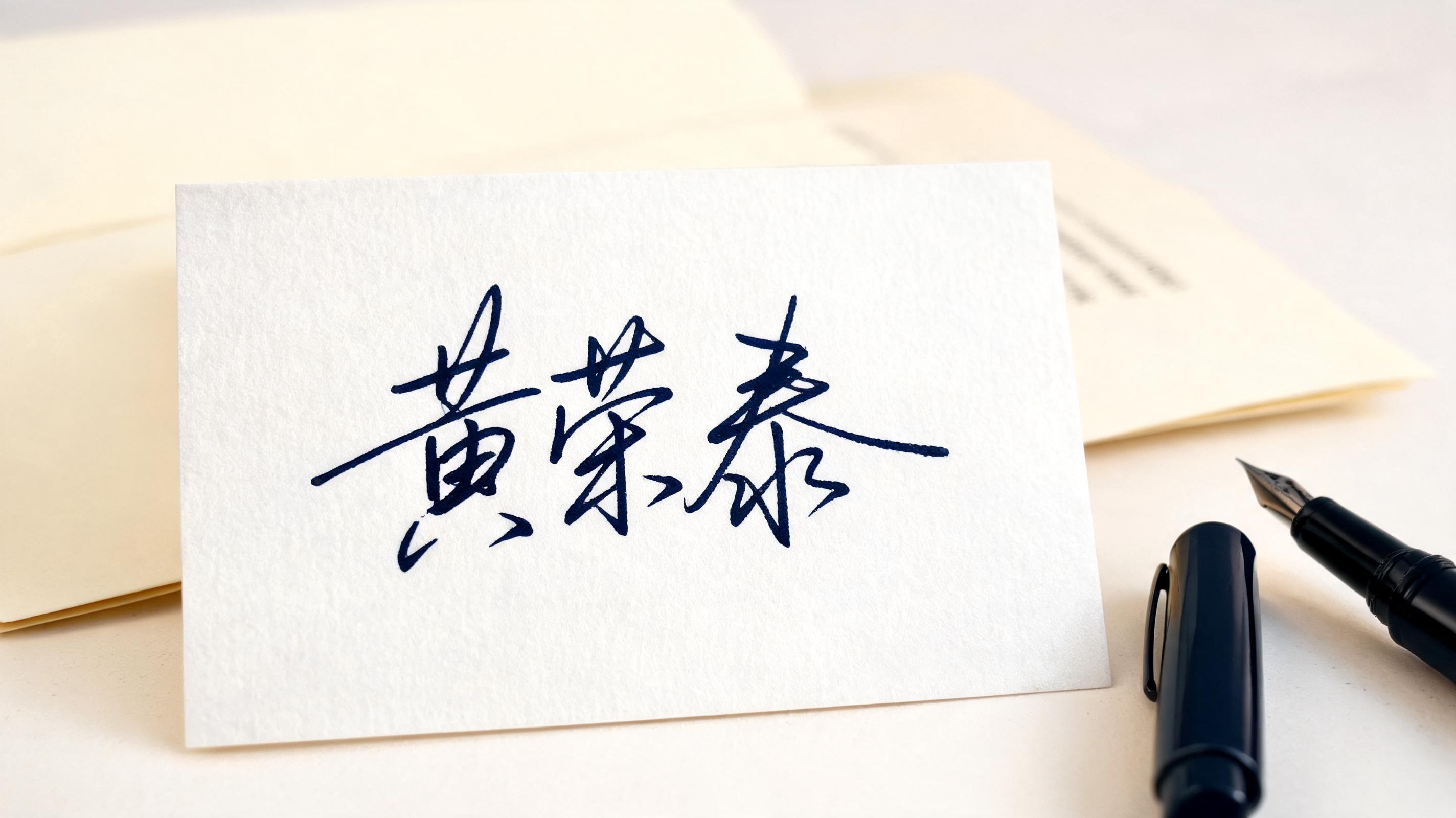 "黄荣泰" — Cursive Signature text effect