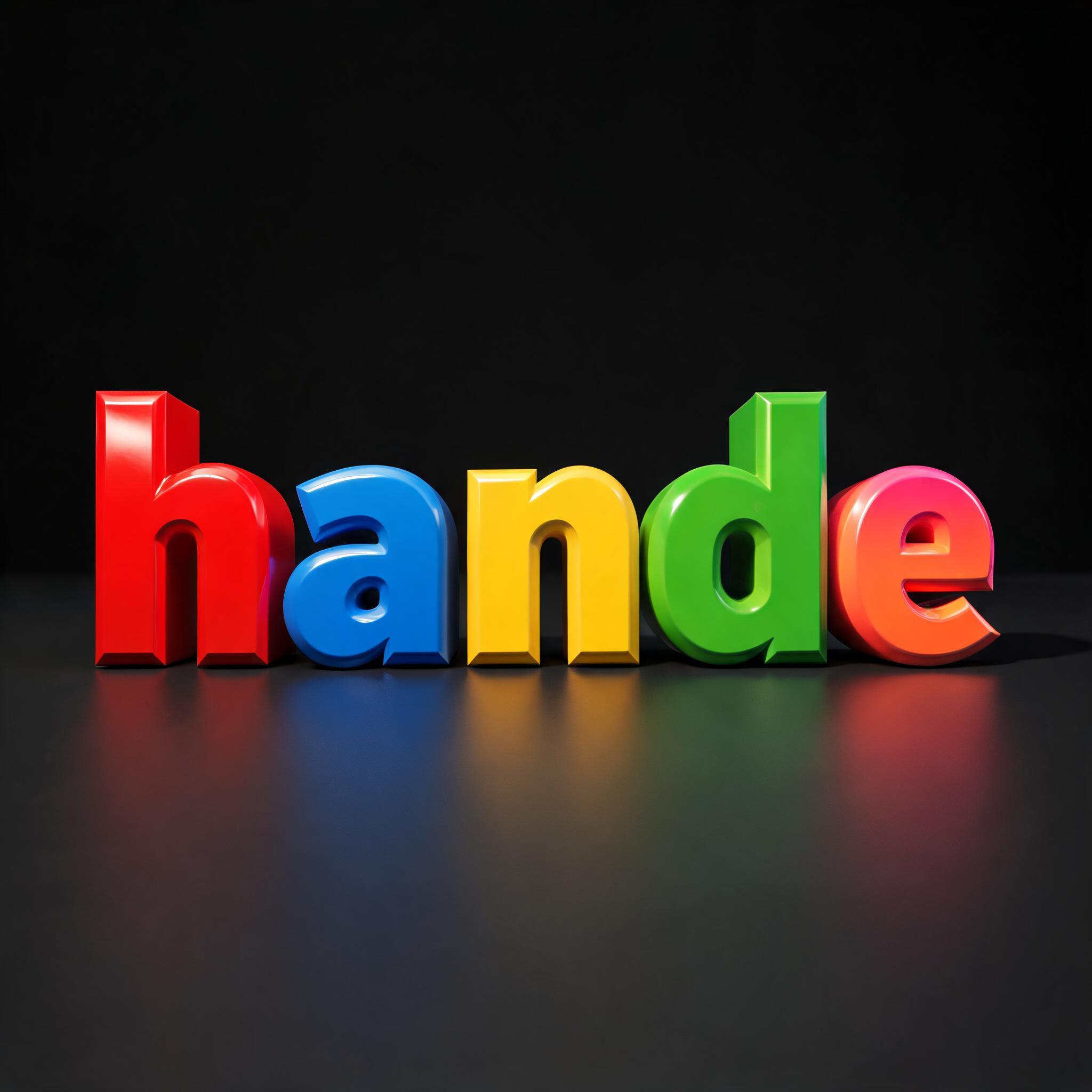 "hande" — 3d Bold | AI Text Effect Generator
