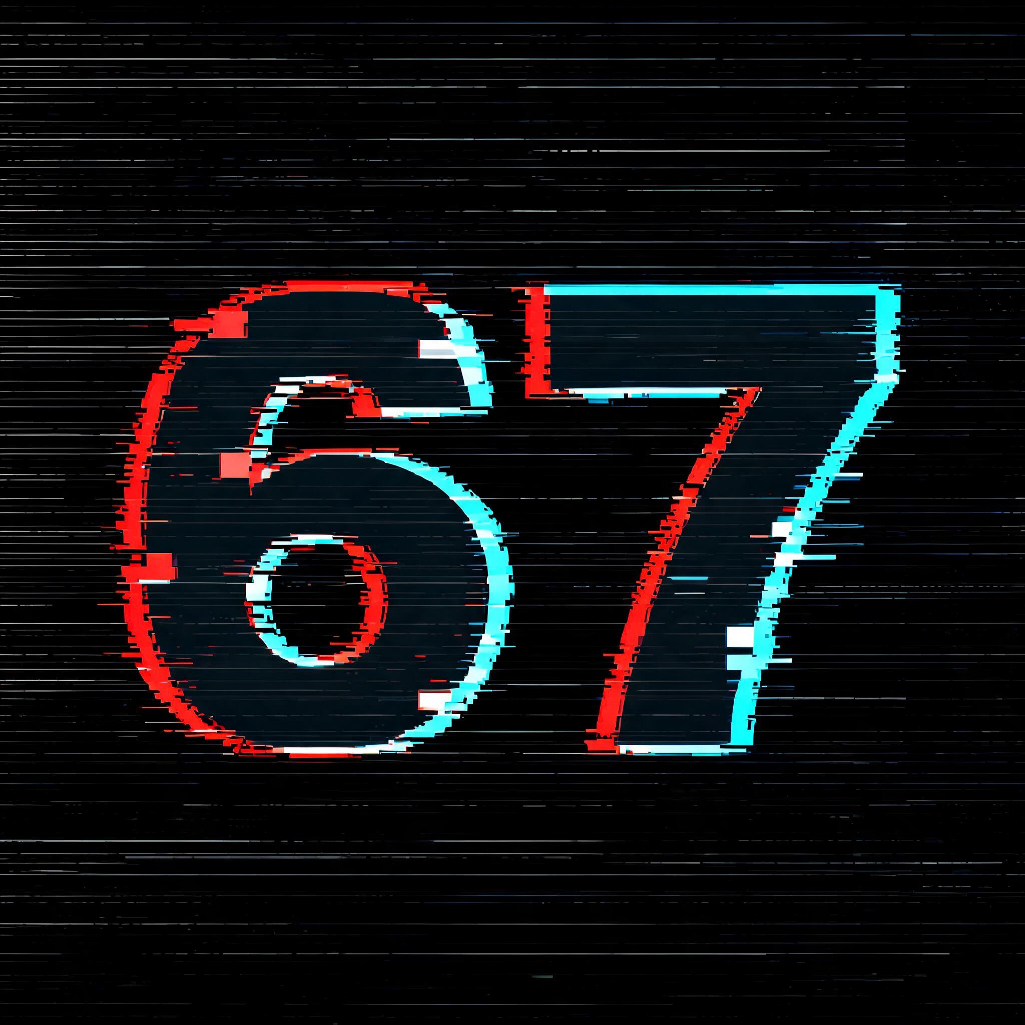 "67" — Glitch | AI Text Effect Generator