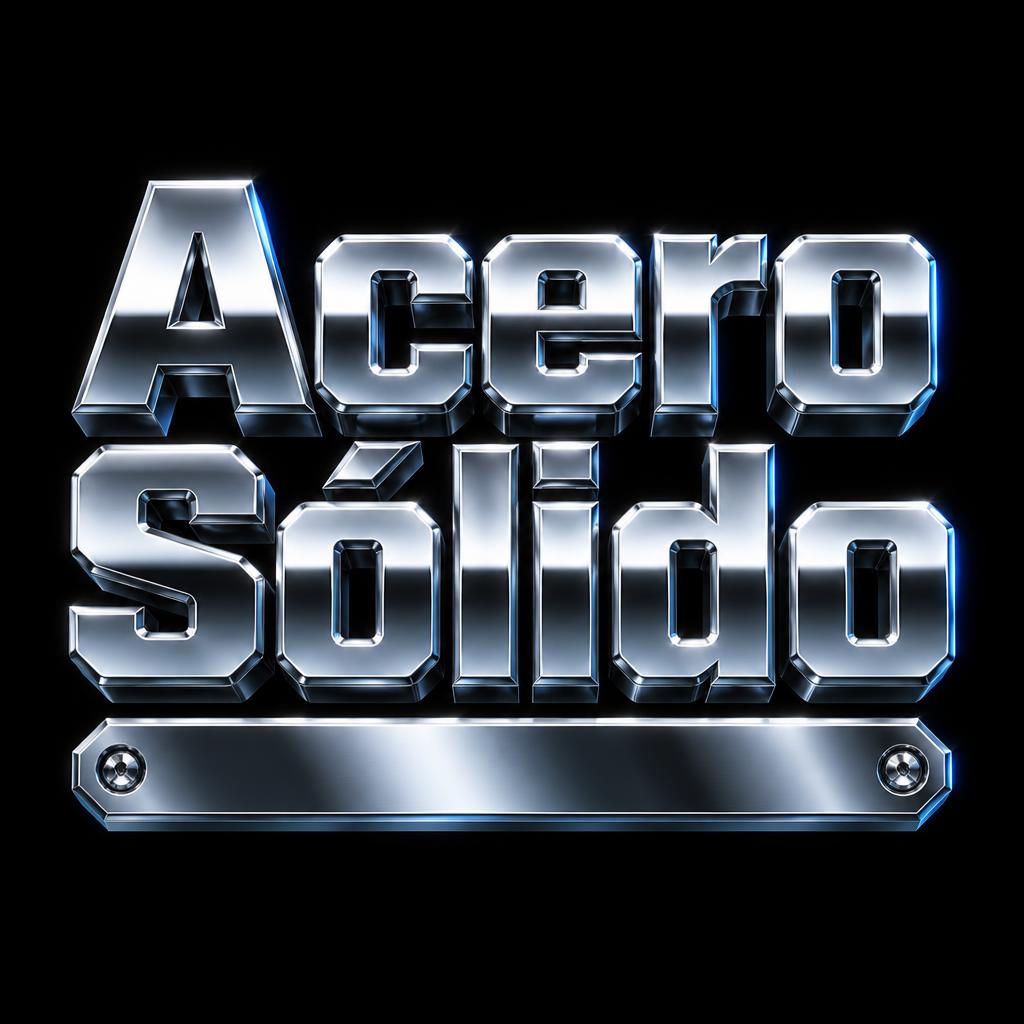"Acero Sólido" — Chrome Metal 3d | AI Text Effect Generator