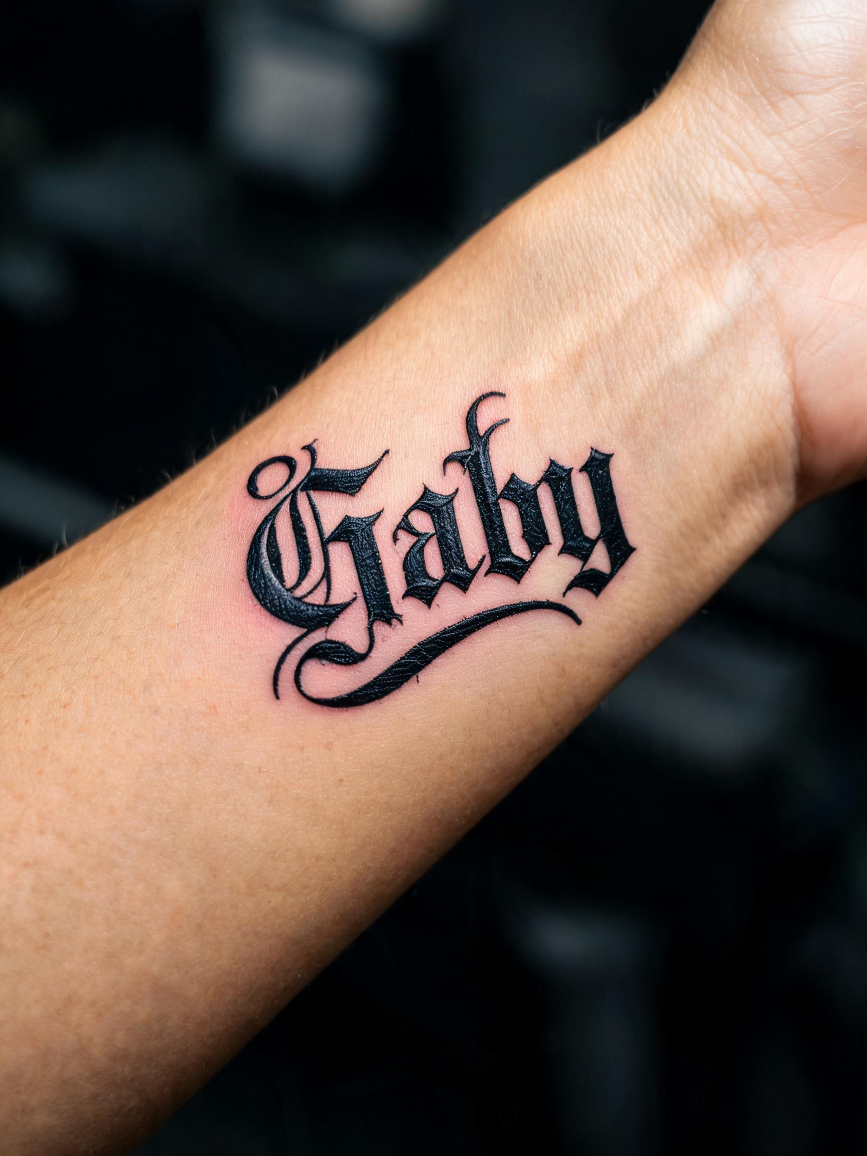 "Gaby" — Tattoo text effect