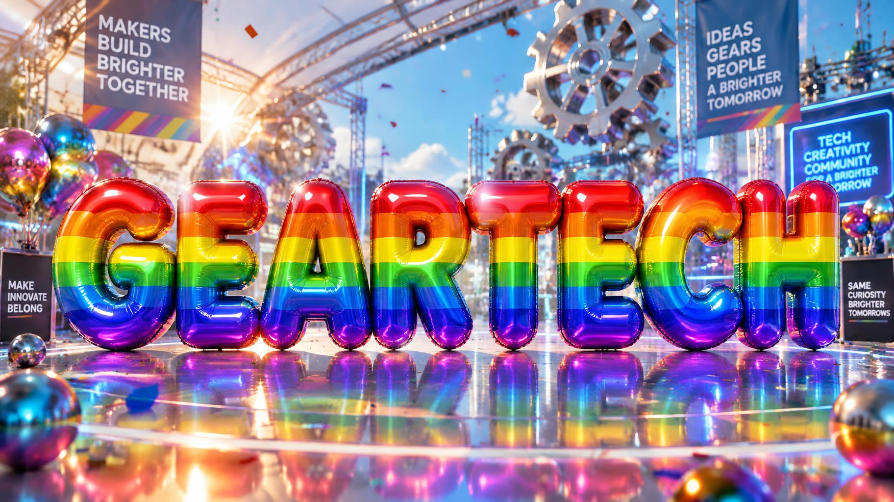 "GEARTECH" — Rainbow | AI Text Effect Generator