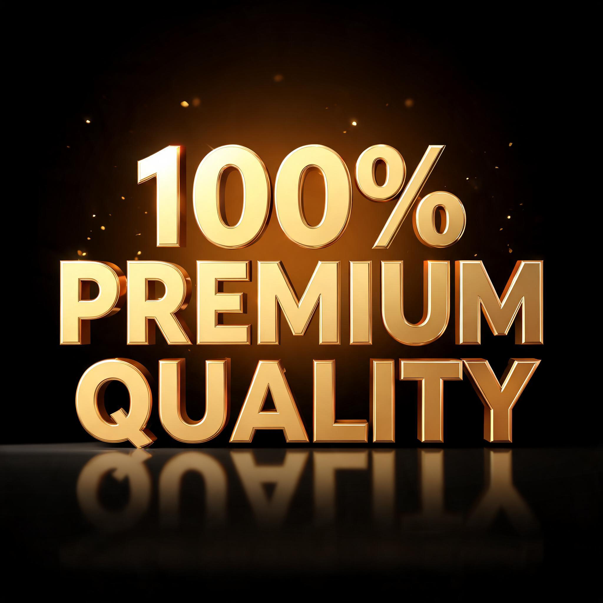"100%
PREMIUM 
 QUALITY" — 3d Bold Gold | AI Text Effect Generator