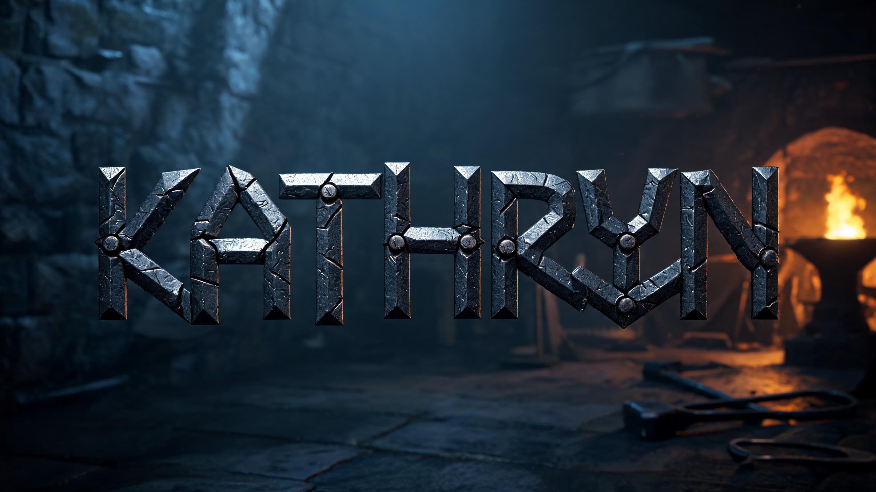 "kathryn" — Viking | AI Text Effect Generator