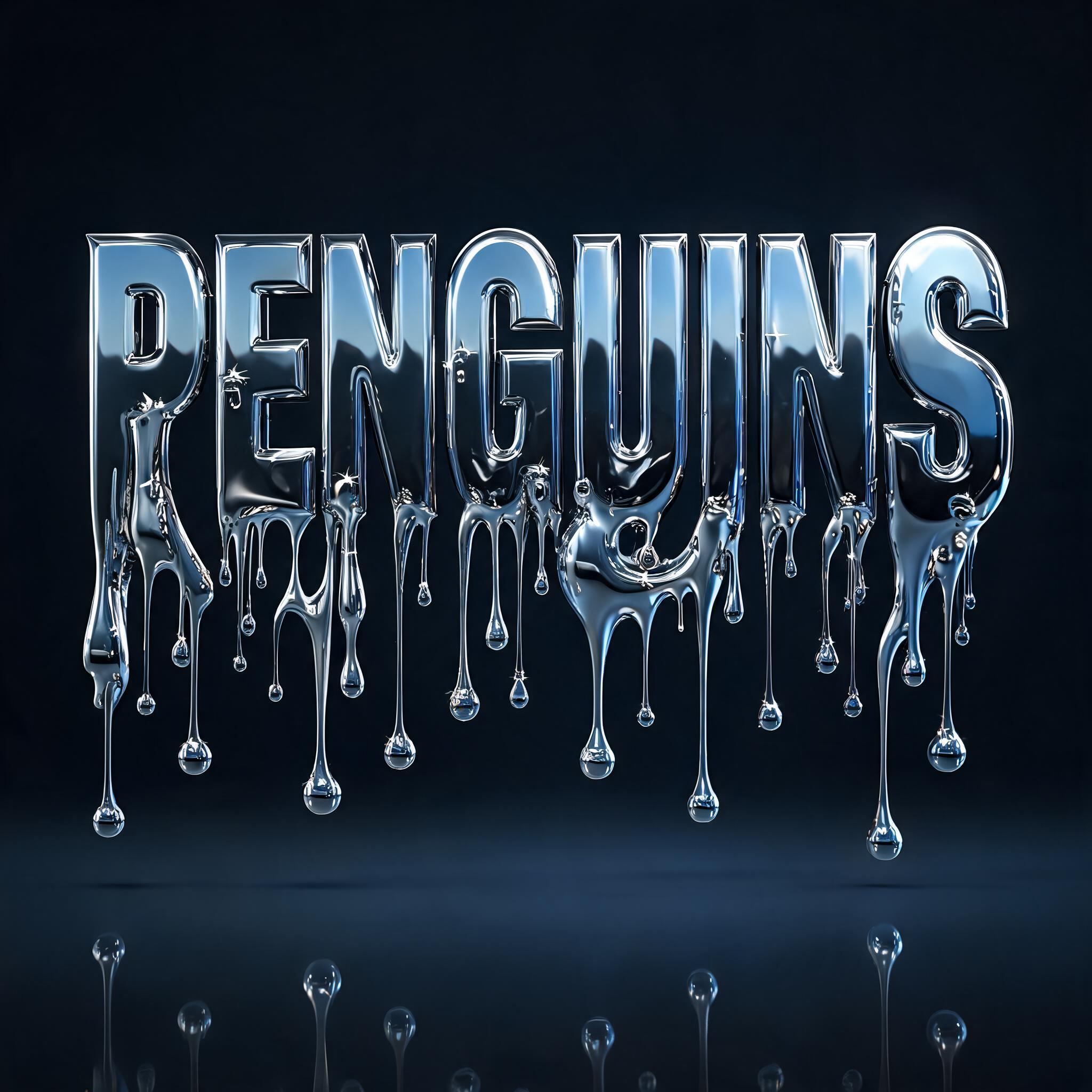"Penguins" — Drip Font Melting | AI Text Effect Generator