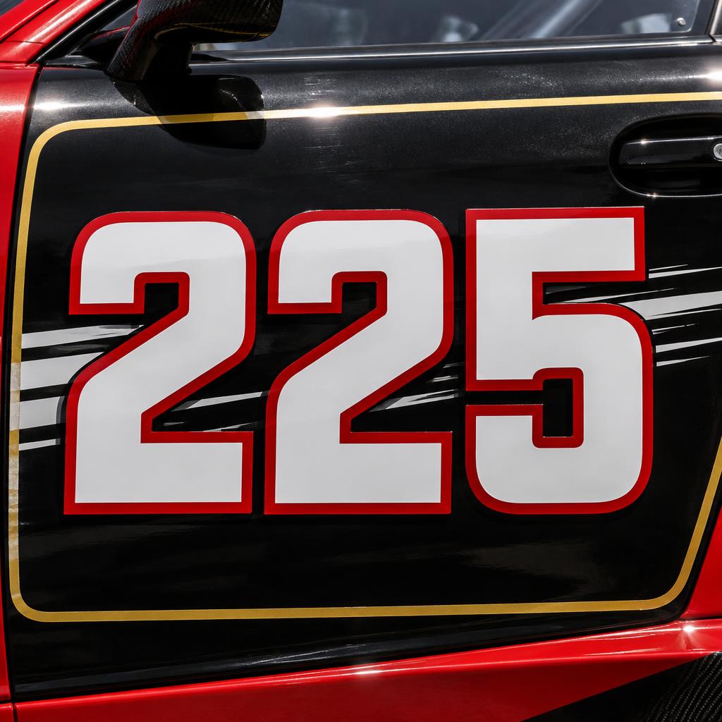 "225" — Racing | AI Text Effect Generator