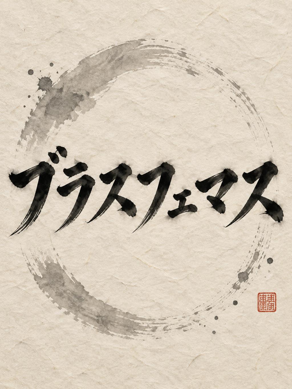 "ブラスフェマス" — Brush Japanese Ink | AI Text Effect Generator