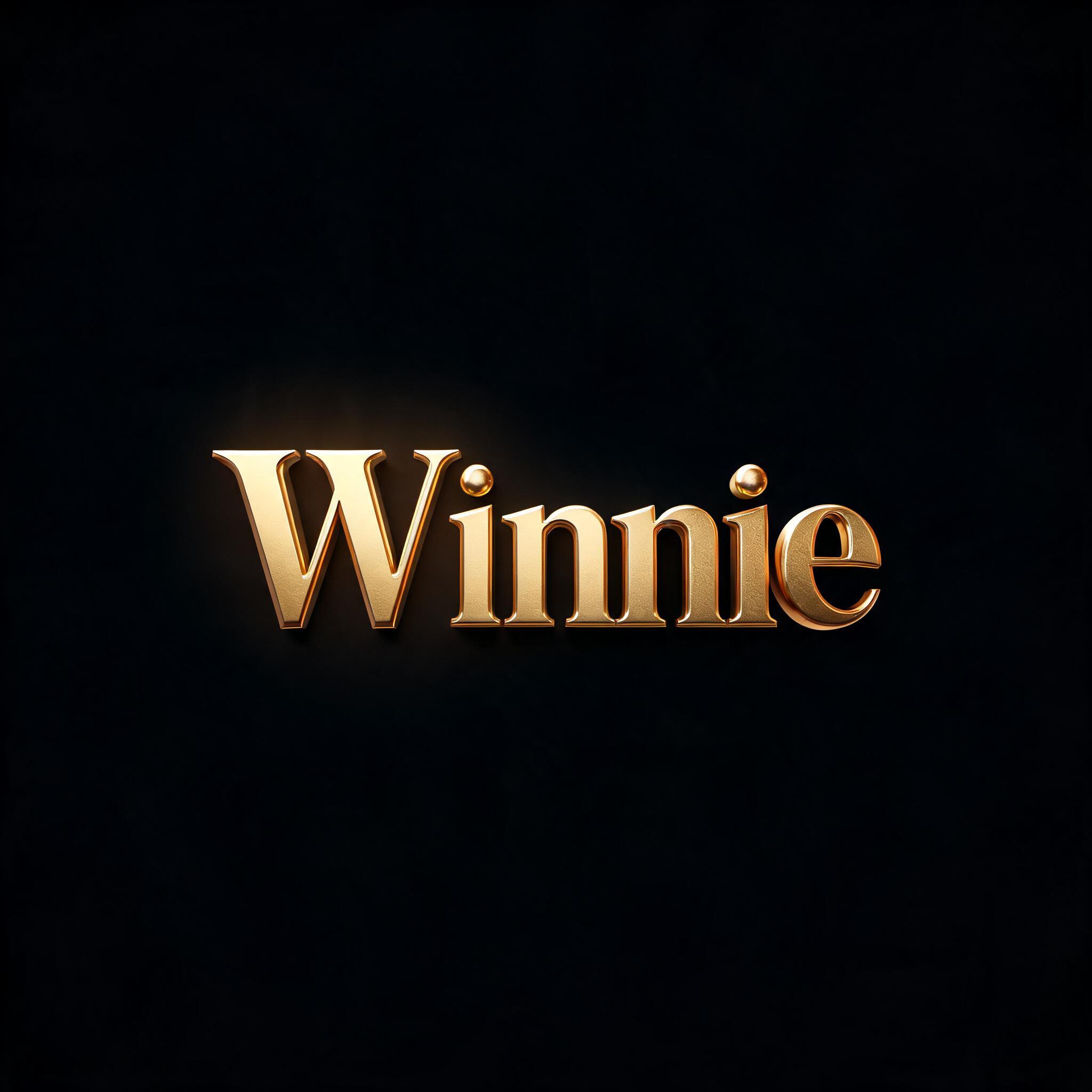 "Winnie" — 3d Bold Gold | AI Text Effect Generator