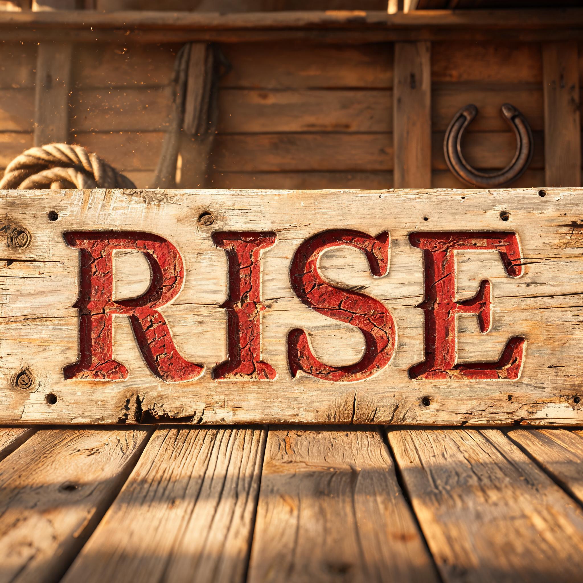 "RISE" — Western text effect