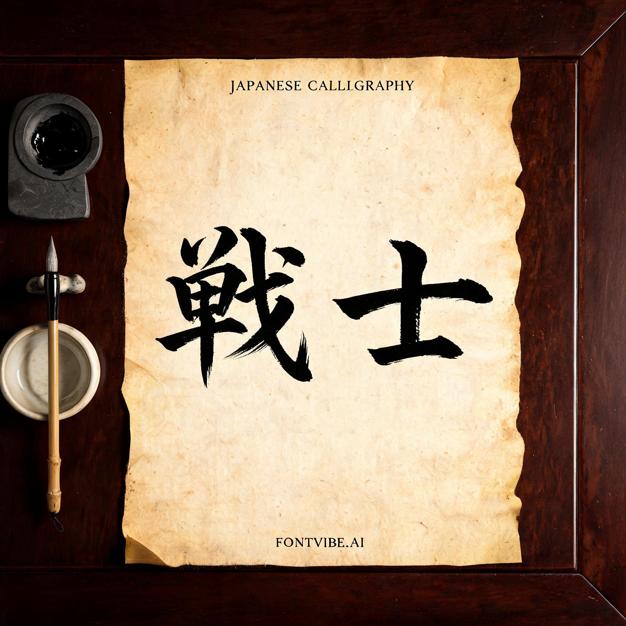 "戦士" — Brush Japanese Ink | AI Text Effect Generator