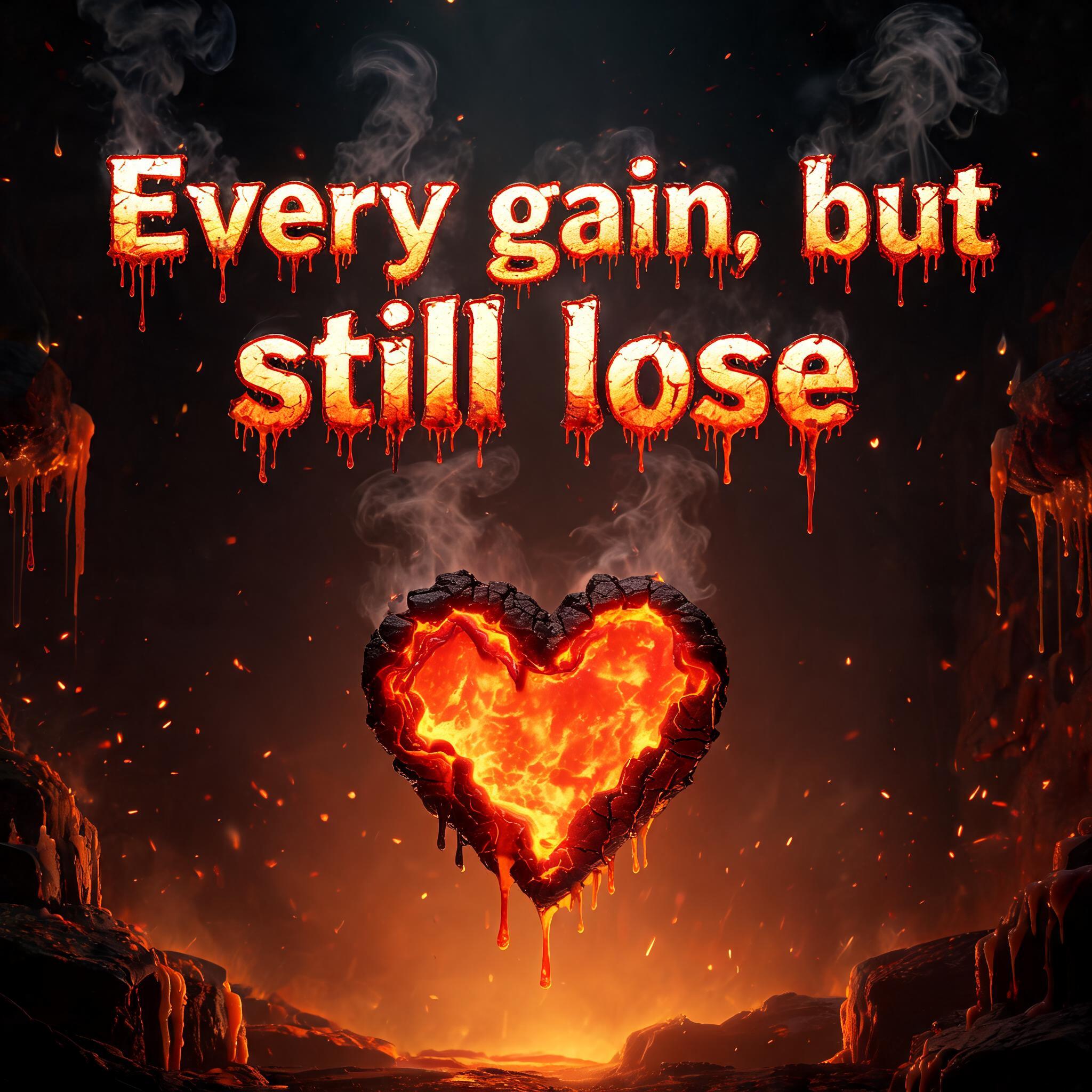 "Every gain, but still lose ❤️" — Fire Smoke | AI Text Effect Generator