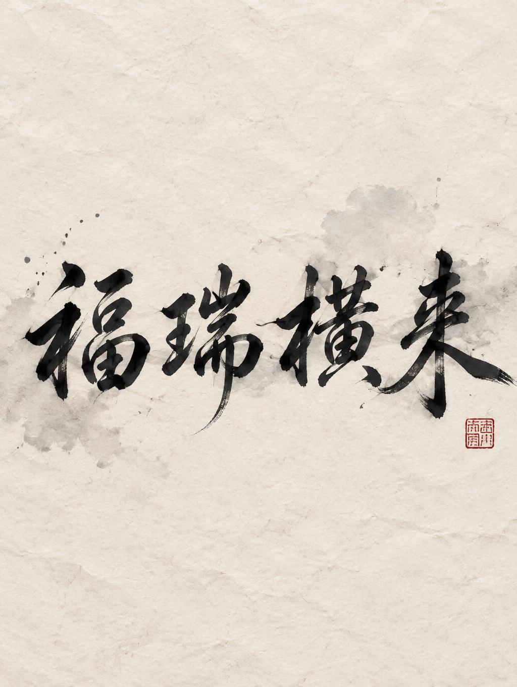 "福瑞橫來" — Brush Chinese Ink | AI Text Effect Generator