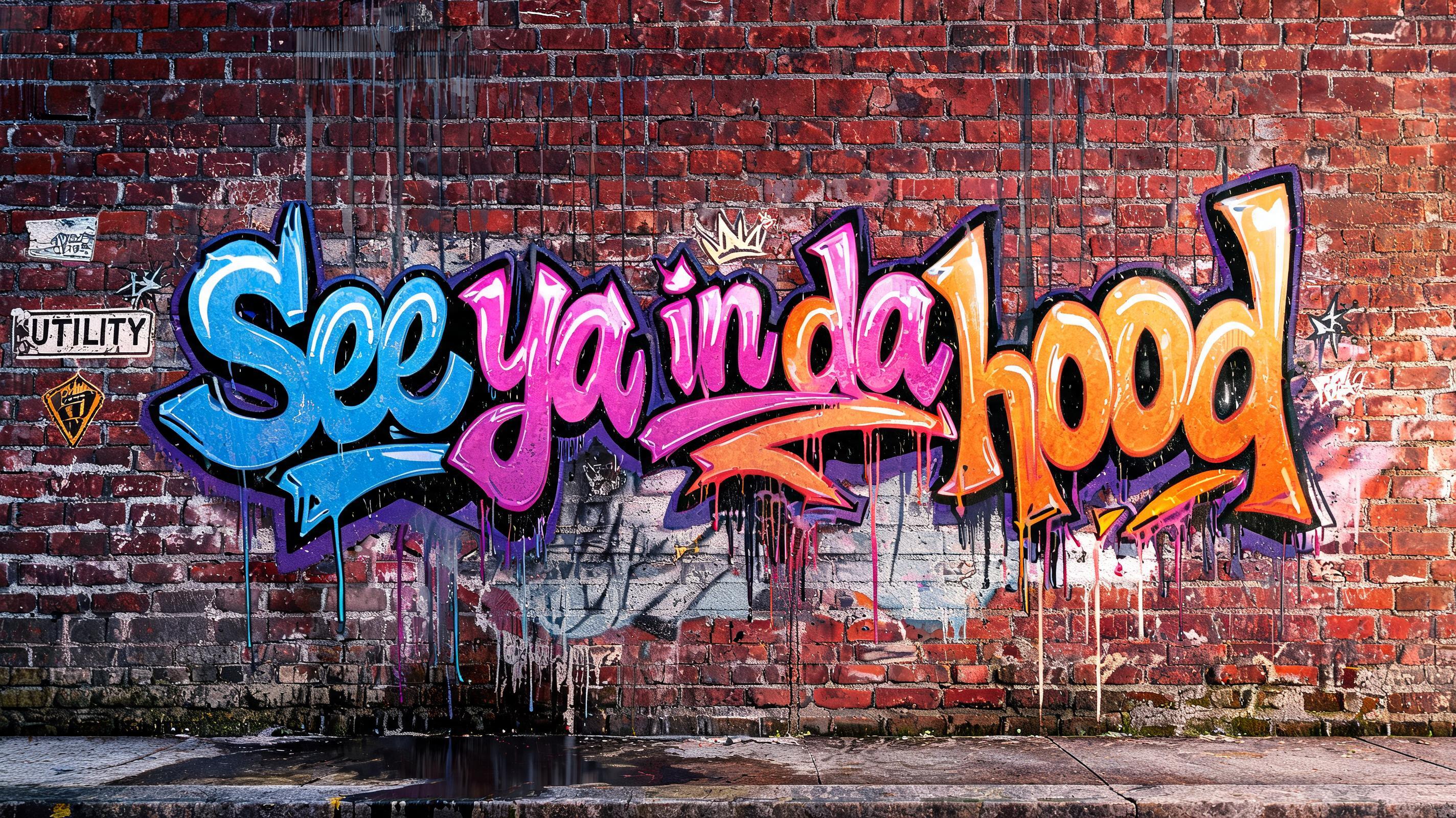 "See ya in da hood" — Graffiti | AI Text Effect Generator