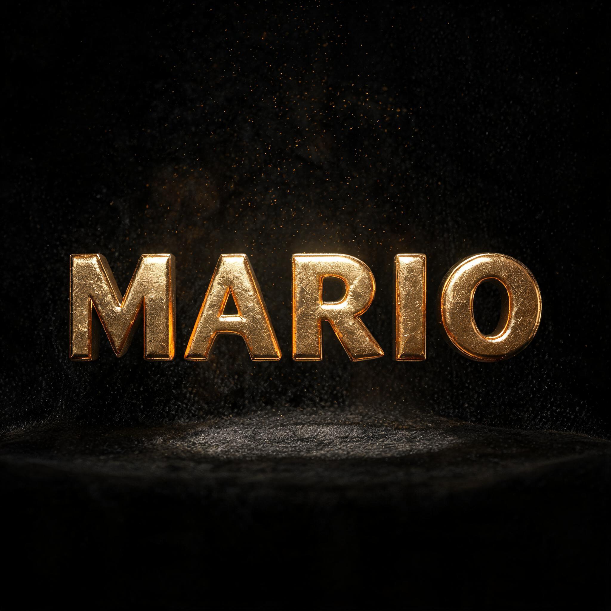 "M A R I O" — Luxury Gold | AI Text Effect Generator