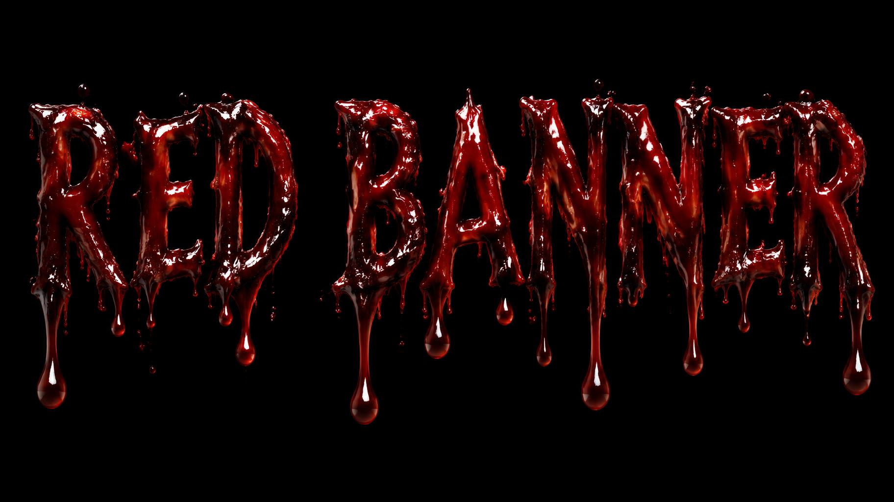 "RED BANNER" — Drip Font Blood | AI Text Effect Generator