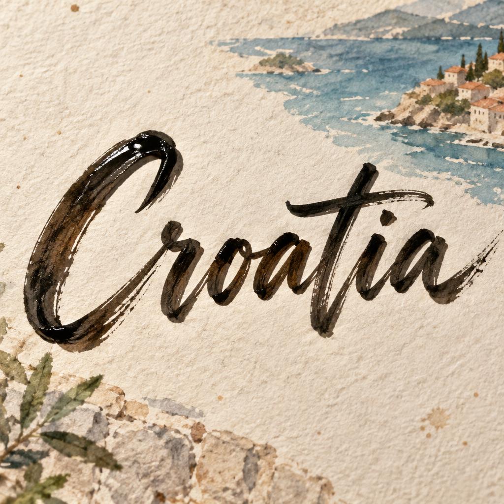 "Croatia" — Brush Stroke | AI Text Effect Generator