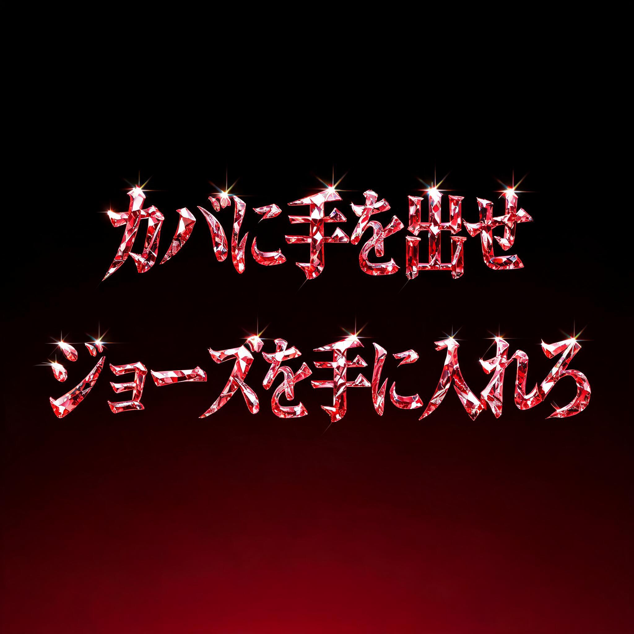 "カバに手を出せ ジョーズを手に入れろ" — Glass Crystal | AI Text Effect Generator