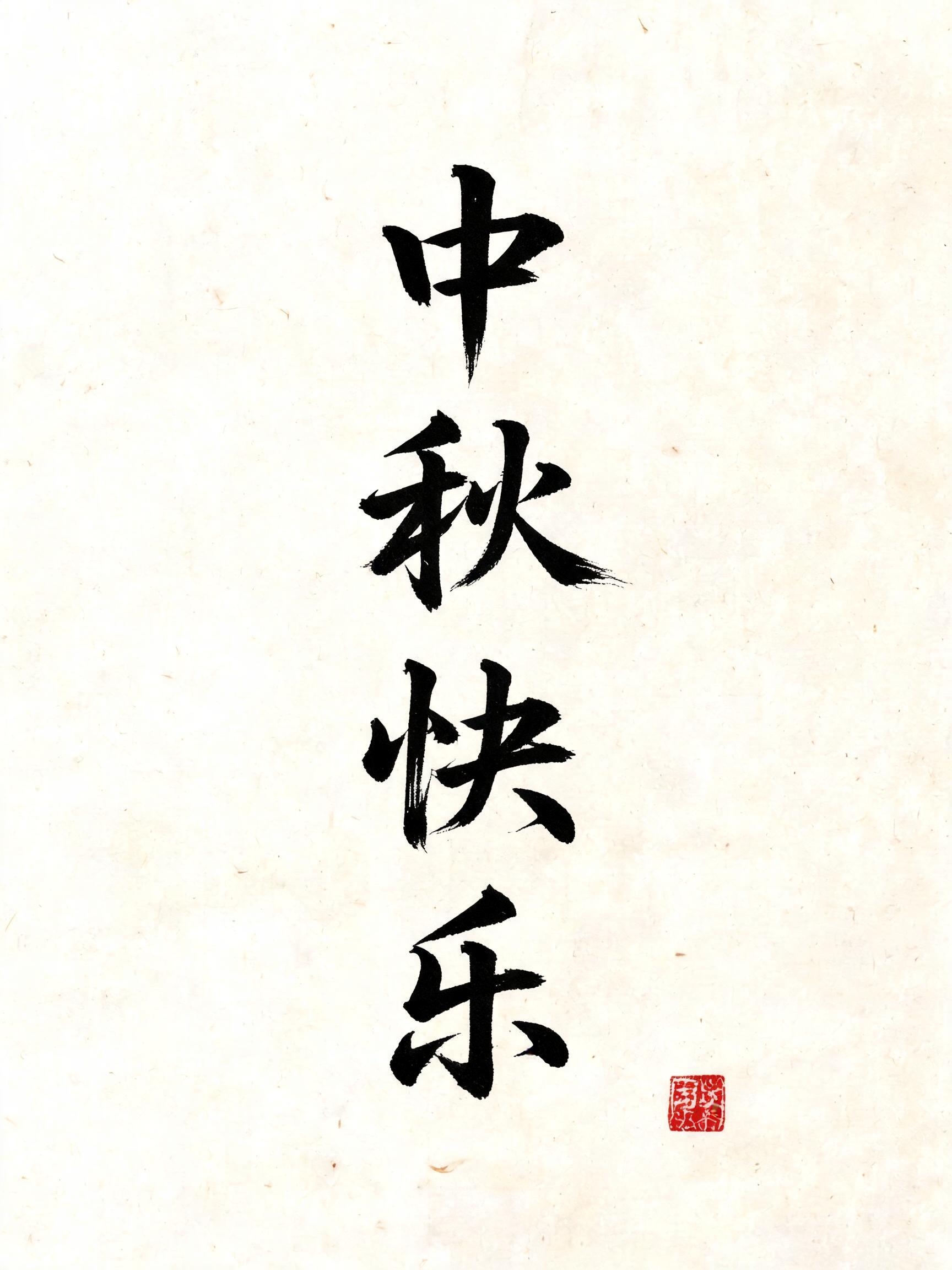 "中秋快乐" — Brush Chinese Ink | AI Text Effect Generator
