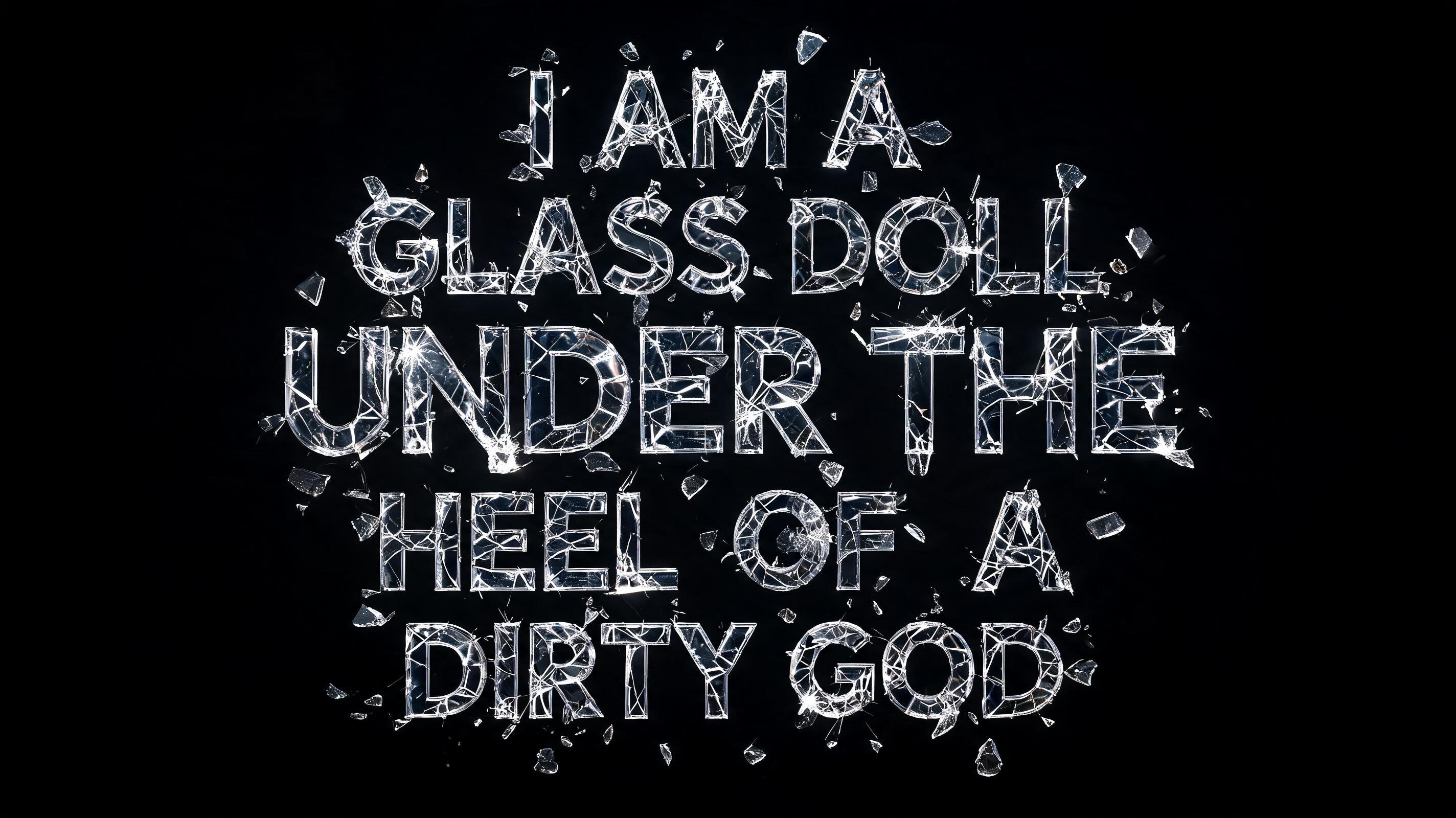 "I AM A GLASS DOLL UNDER THE HEEL OF A DIRTY GOD" — Glass | AI Text Effect Generator