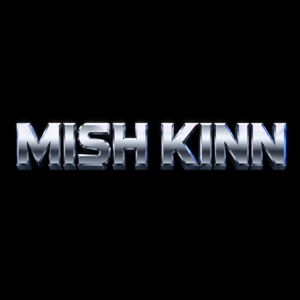 "MISH KINN" — Chrome Metal 3d | AI Text Effect Generator