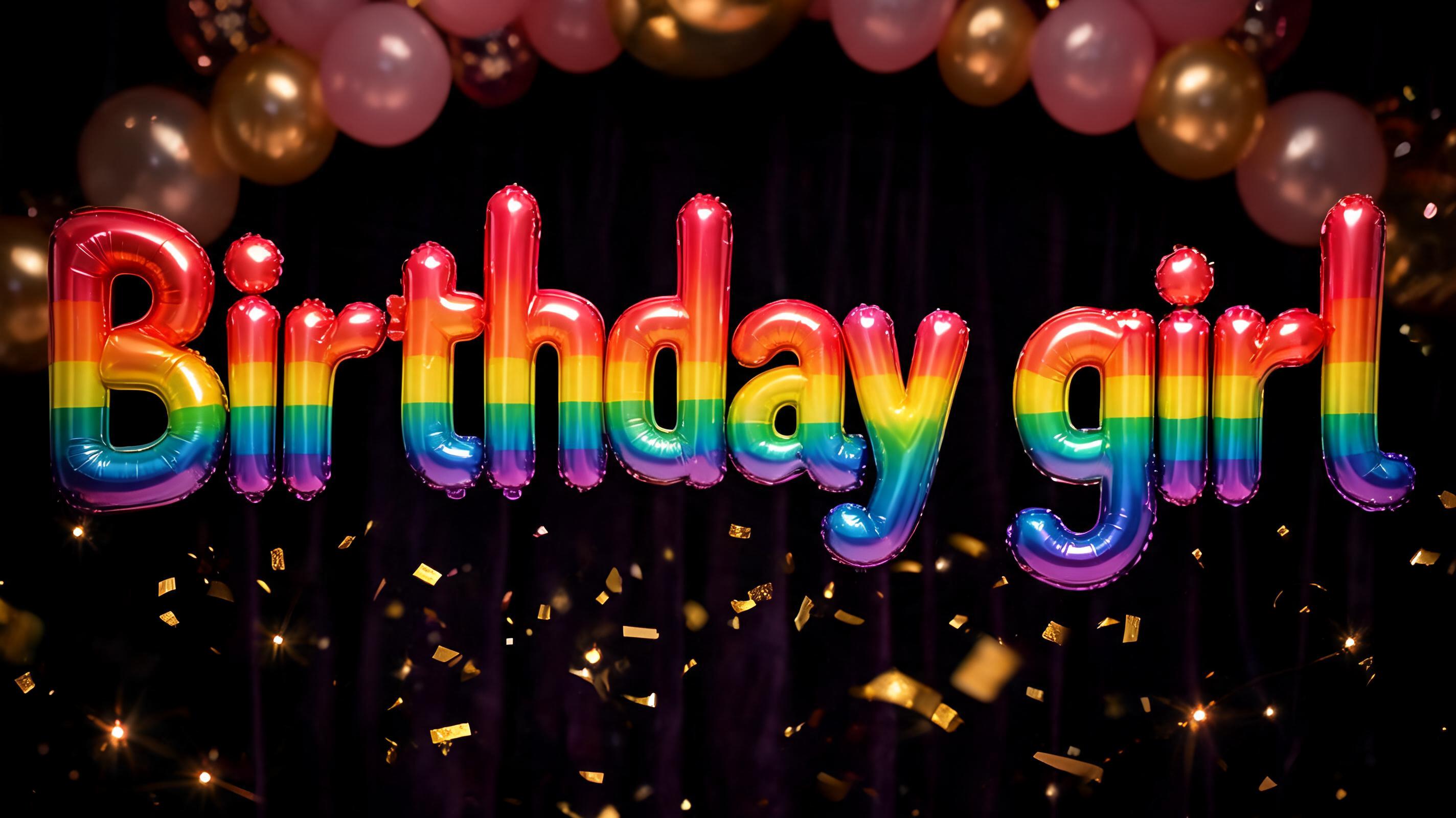 "Birthday girl" — Rainbow | AI Text Effect Generator