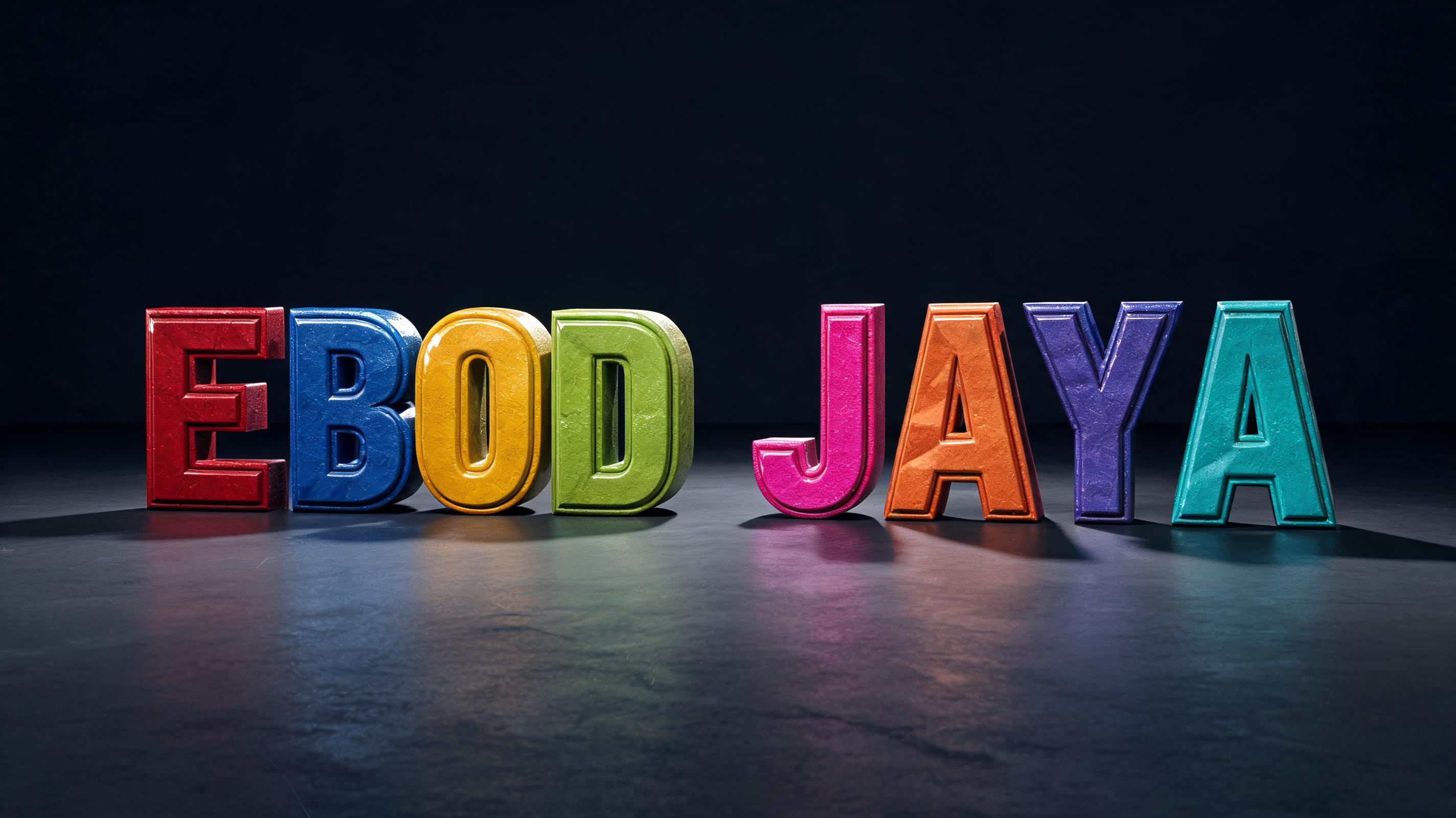 "EBOD JAYA" — 3d Bold | AI Text Effect Generator