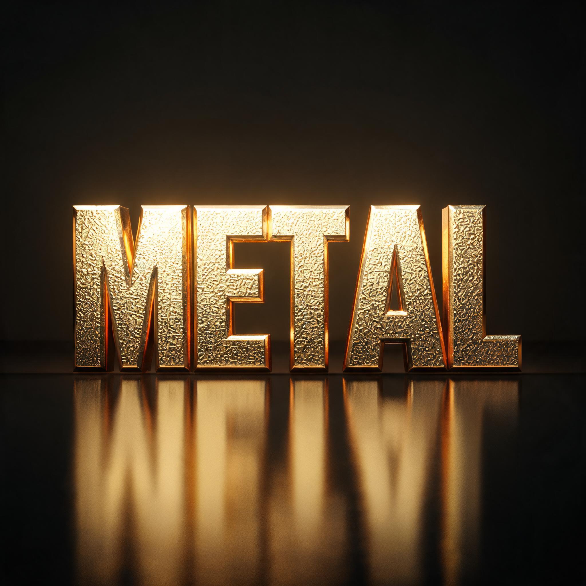"METAL" — 3d Bold Gold | AI Text Effect Generator