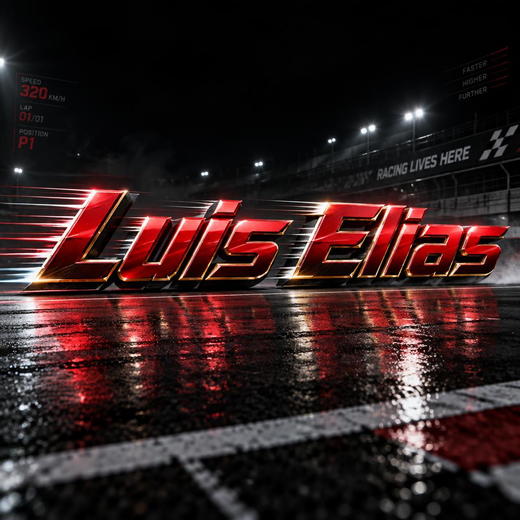"Luis Elias" — Racing | AI Text Effect Generator