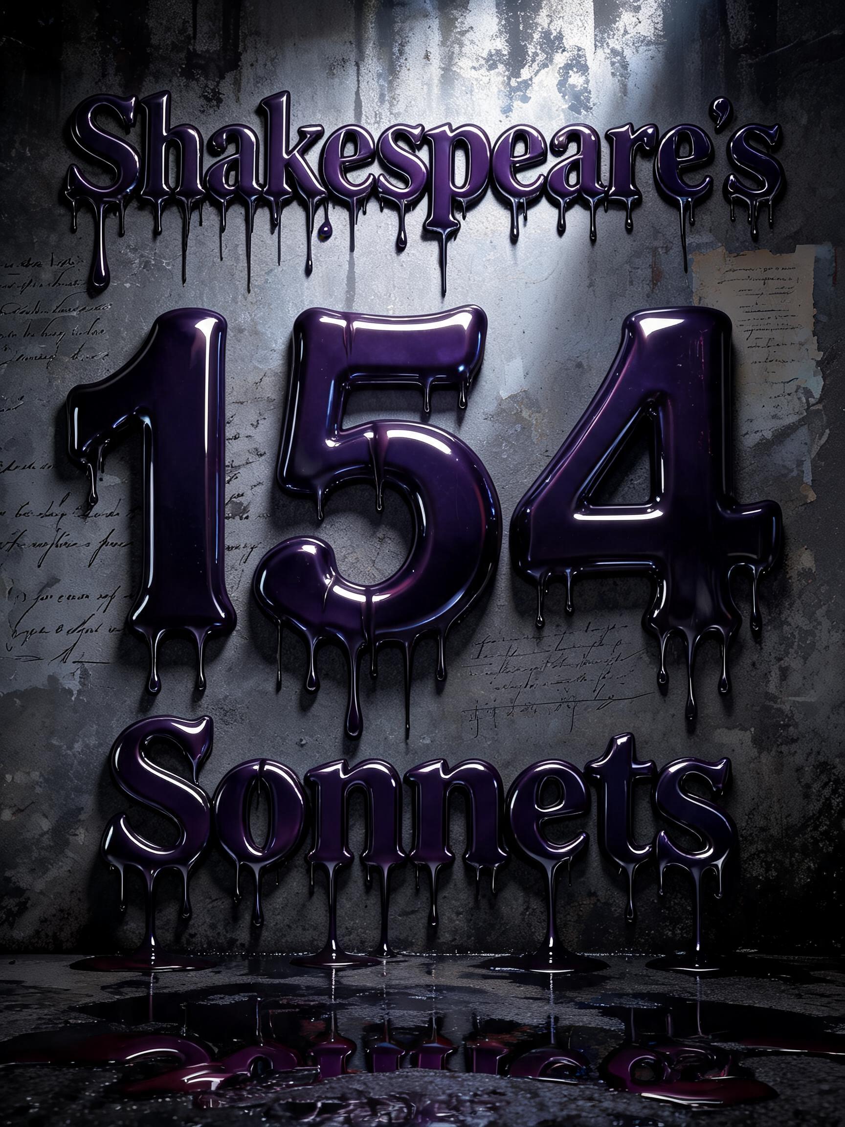 "Shakespeare's 
       154
     Sonnets" — Drip Font | AI Text Effect Generator