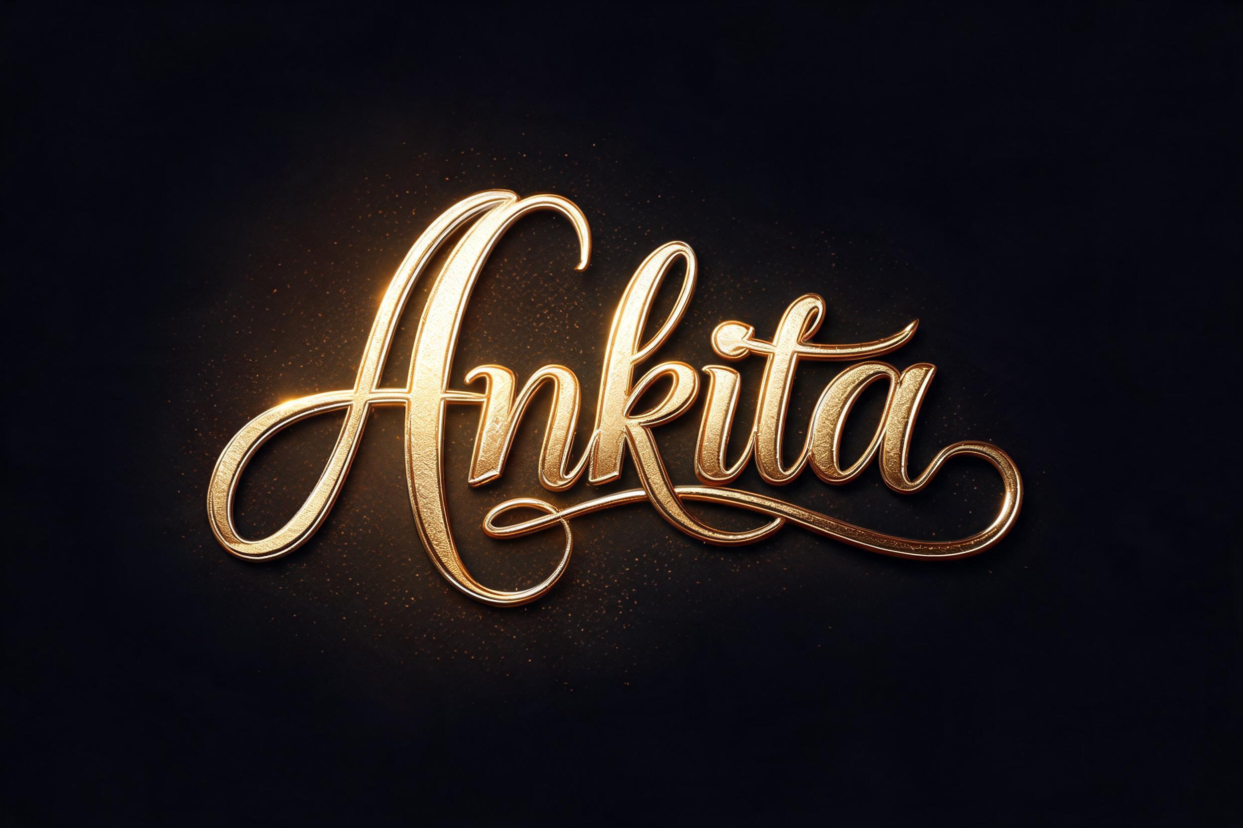 "Ankita" — 3d Bold Gold | AI Text Effect Generator