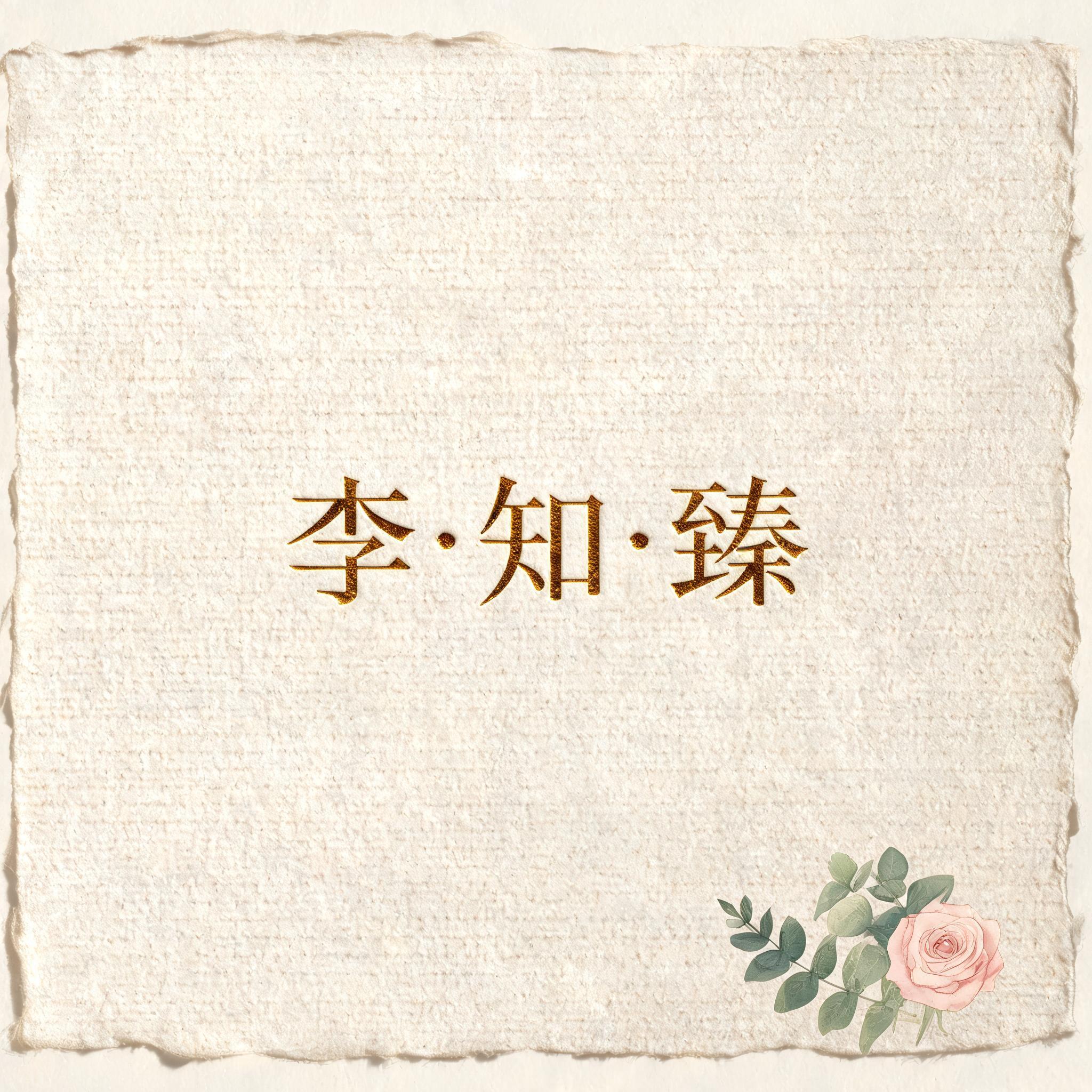 "李·知·臻" — Wedding text effect