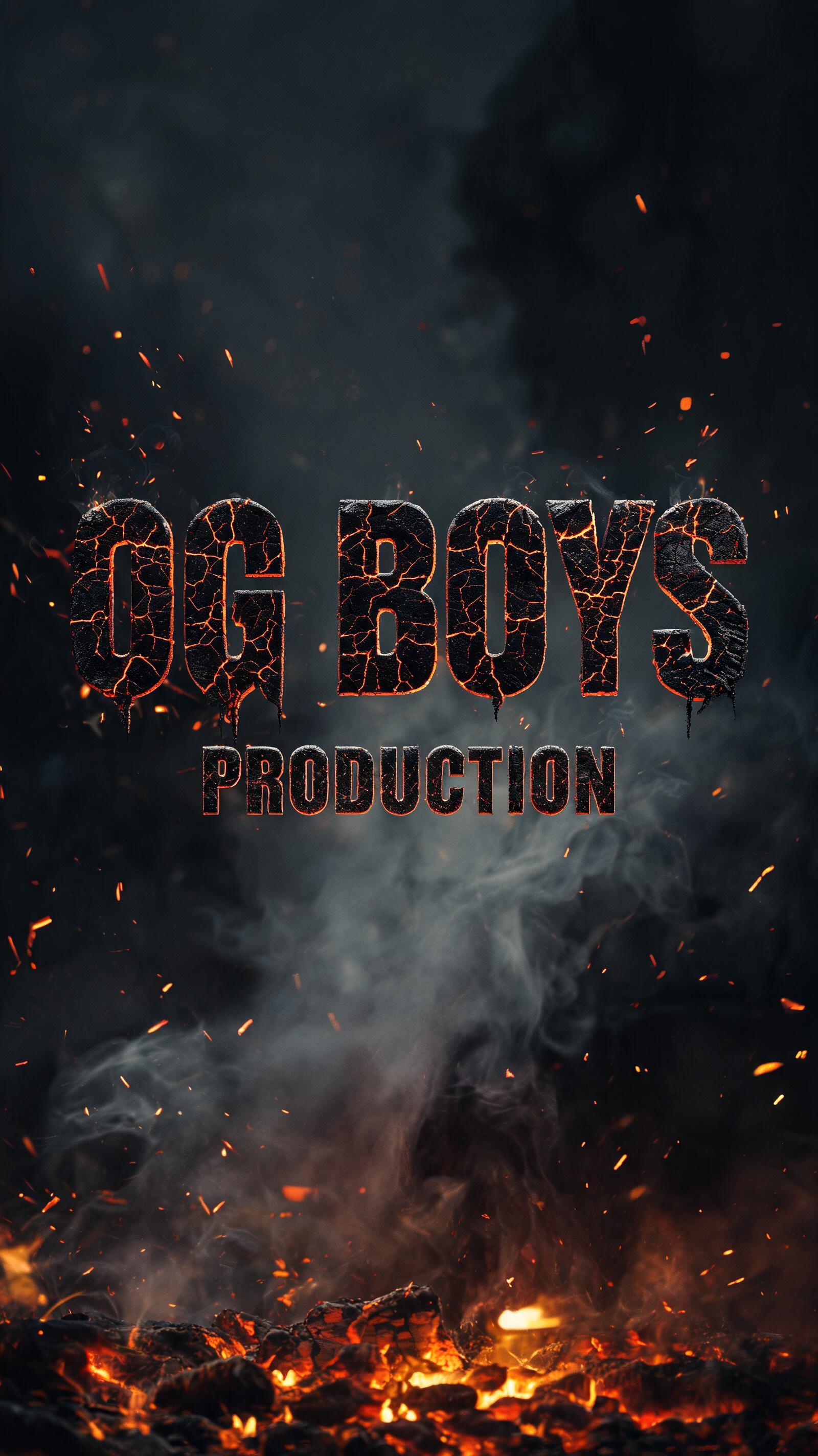 "OG BOYS 
PRODUCTION
" — Fire Smoke | AI Text Effect Generator