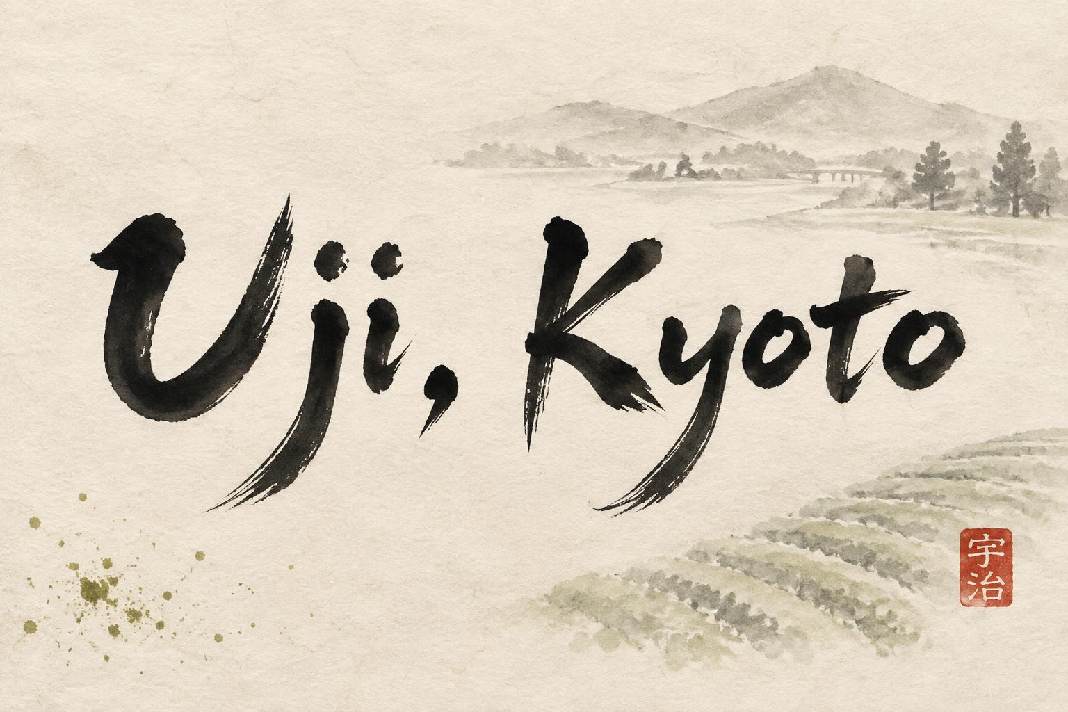 "Uji, Kyoto" — Brush Japanese Ink | AI Text Effect Generator