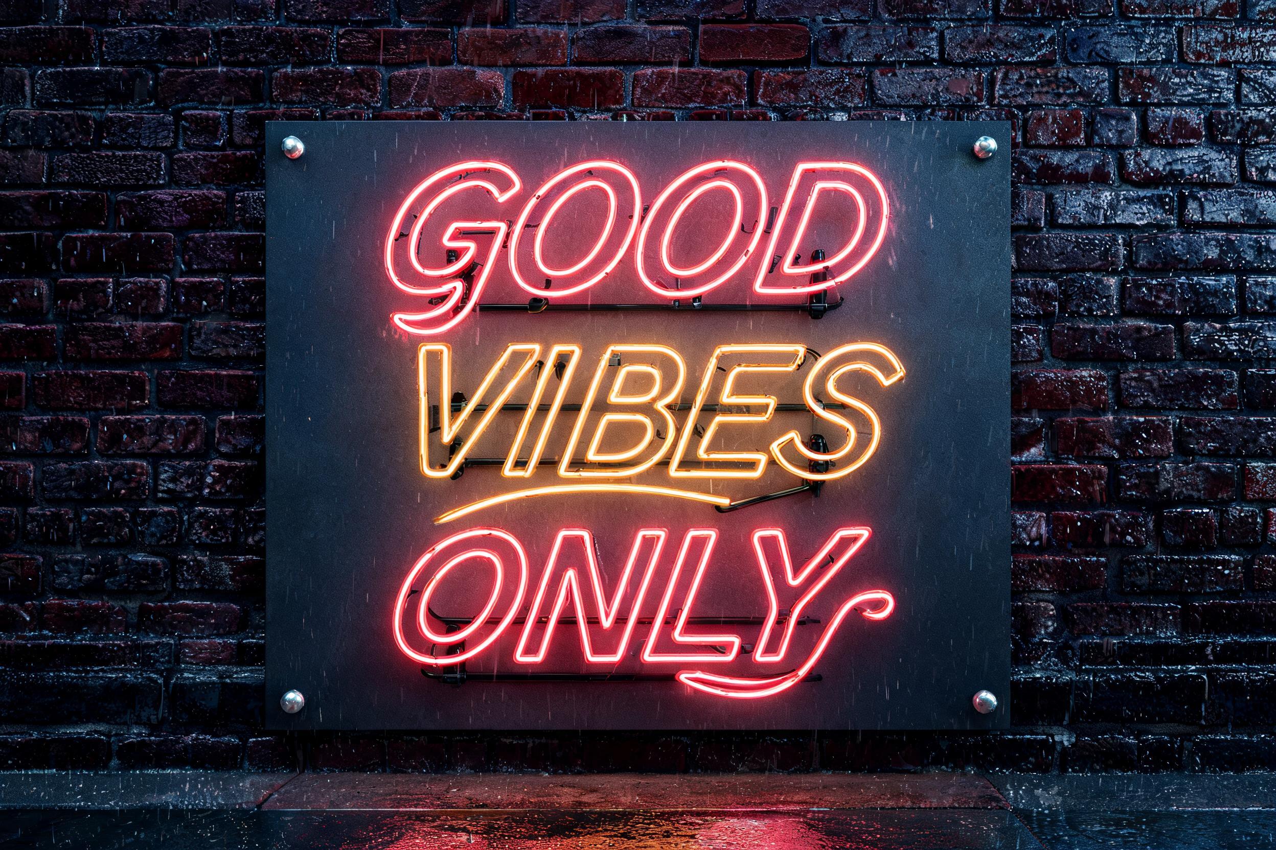 "GOOD
VIBES
ONLY" — Neon Sign | AI Text Effect Generator