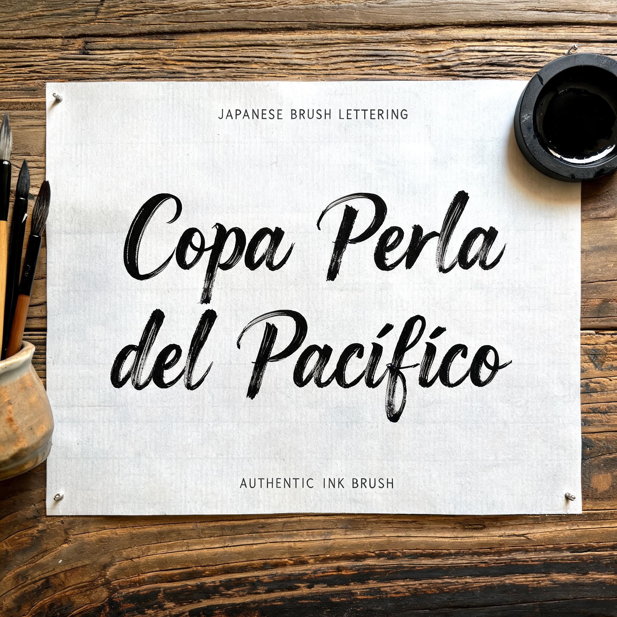 "Copa Perla del Pacífico" — Brush Japanese Ink | AI Text Effect Generator