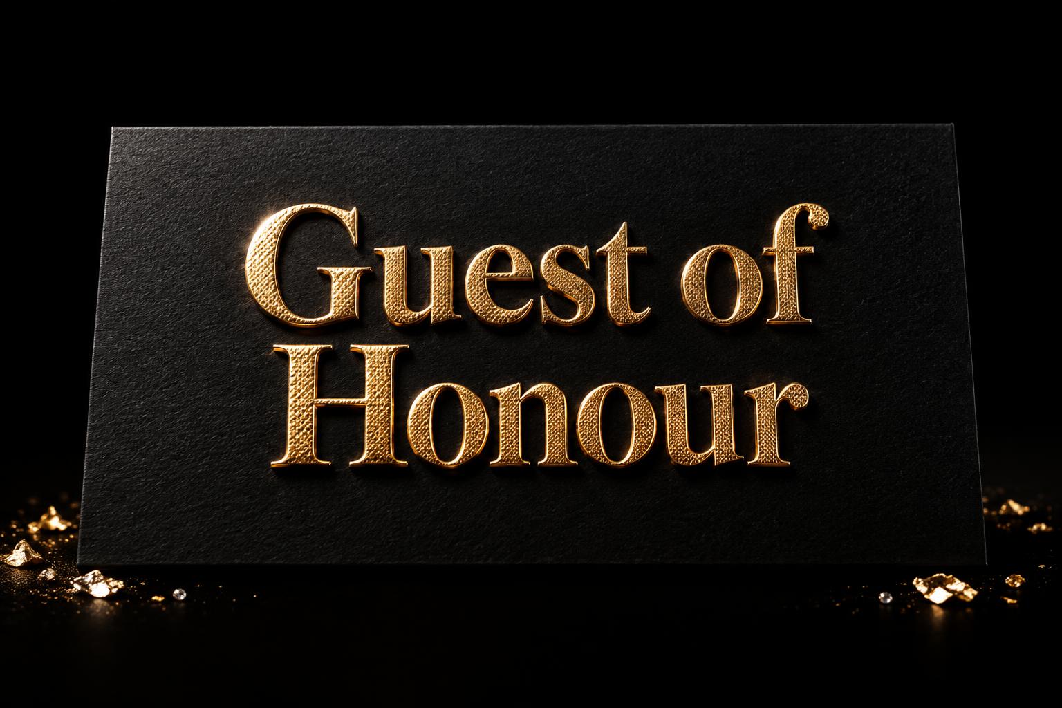 "Guest of Honour" — Luxury Gold | AI Text Effect Generator