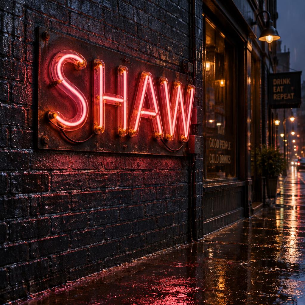 "SHAW" — Neon Sign | AI Text Effect Generator
