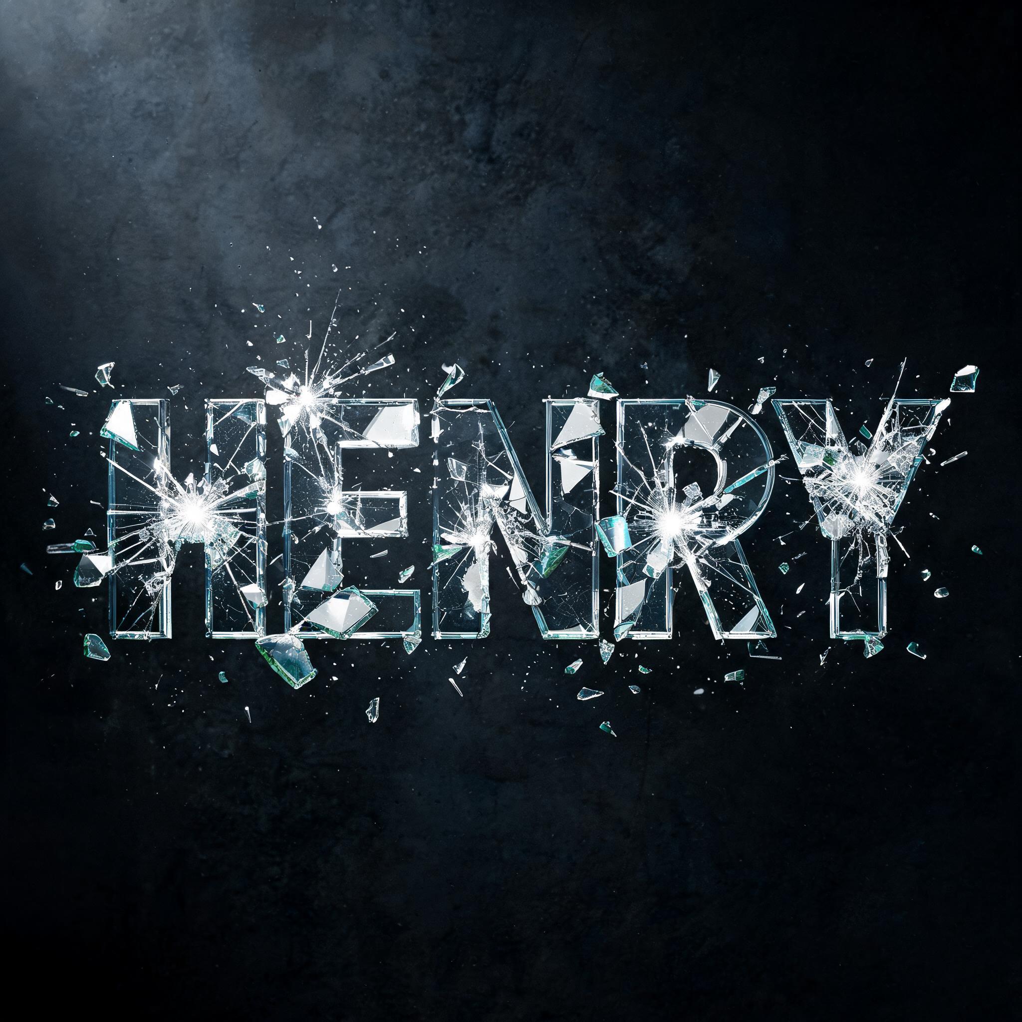 "Henry" — Glass Broken | AI Text Effect Generator