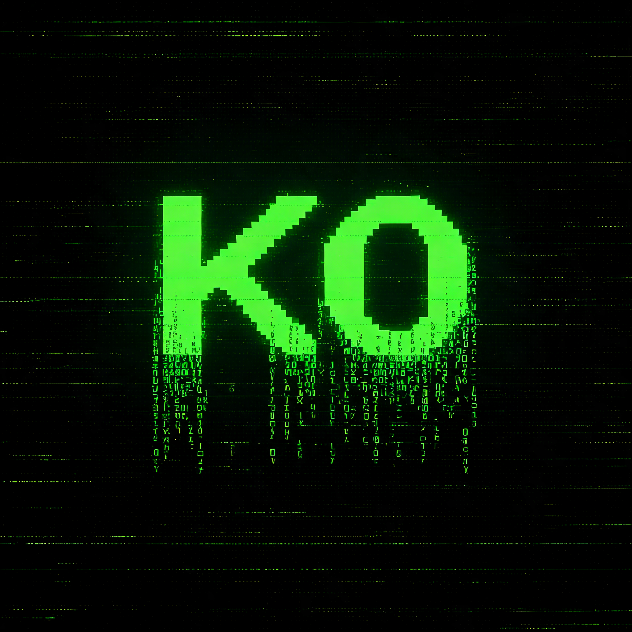 "КО" — Cyberpunk Data Stream | AI Text Effect Generator
