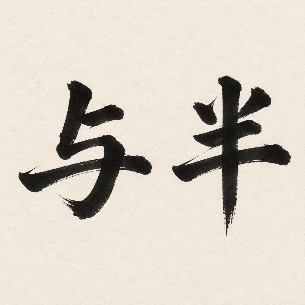 "与半" — Brush Japanese Ink | AI Text Effect Generator