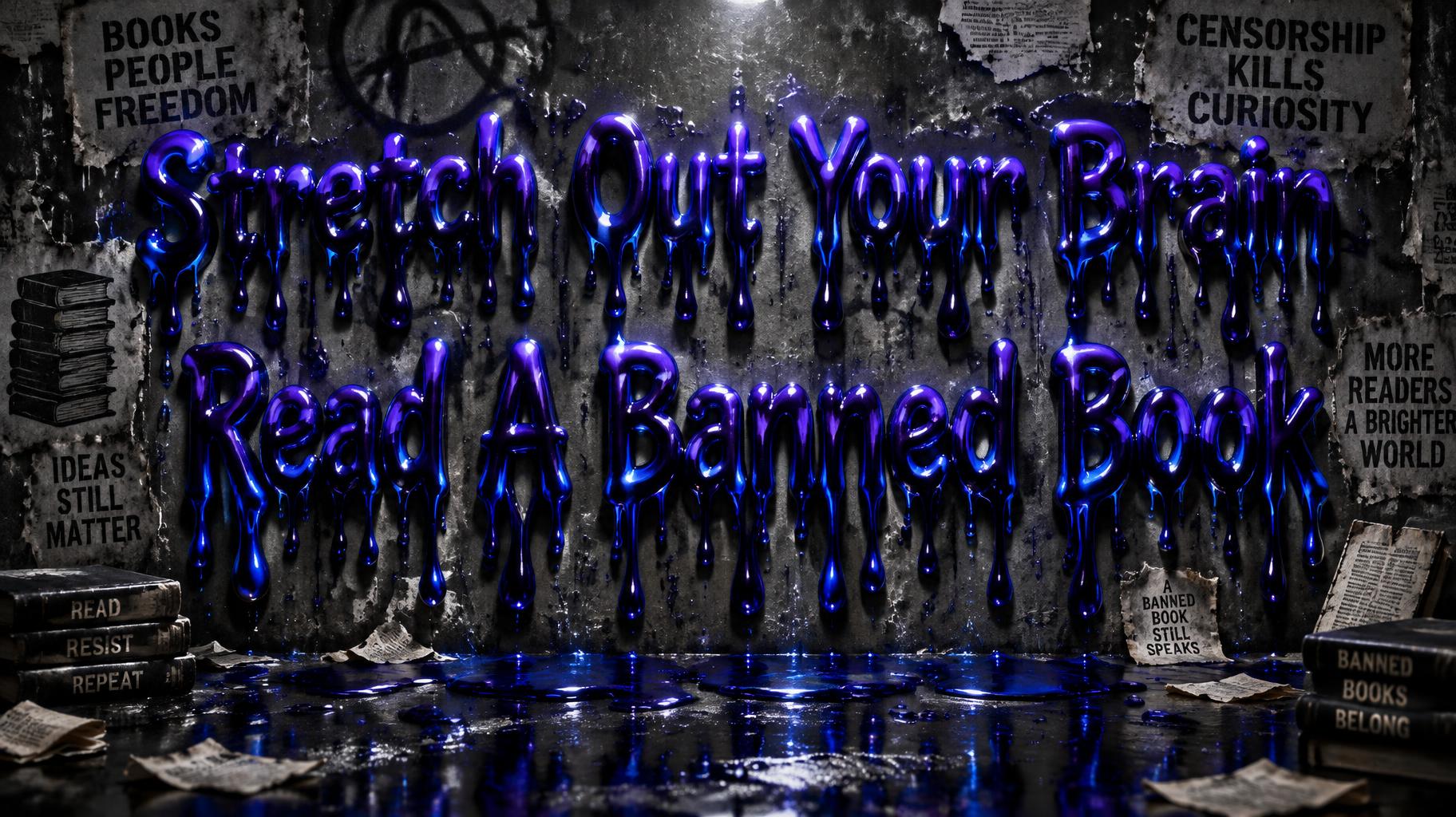 "Stretch Out Your Brain
Read A Banned Book" — Drip Font | AI Text Effect Generator