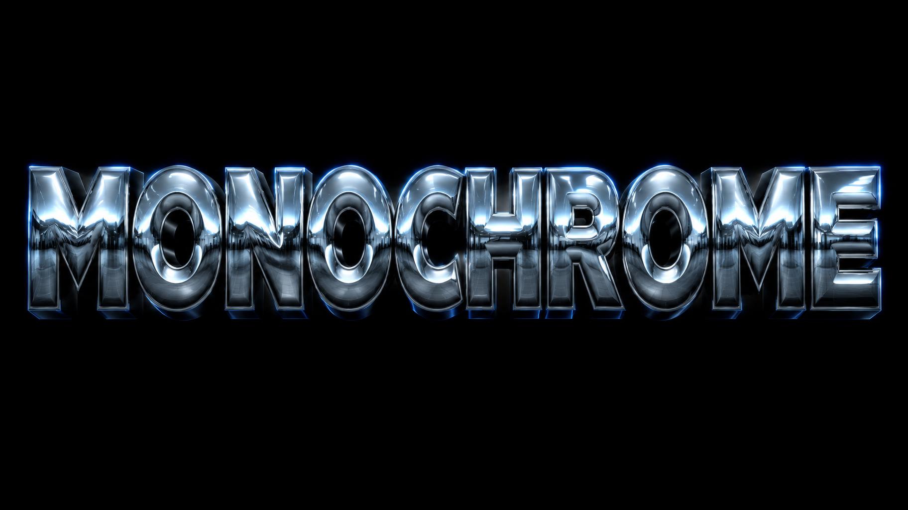 "MONOCHROME" — Chrome Metal 3d | AI Text Effect Generator