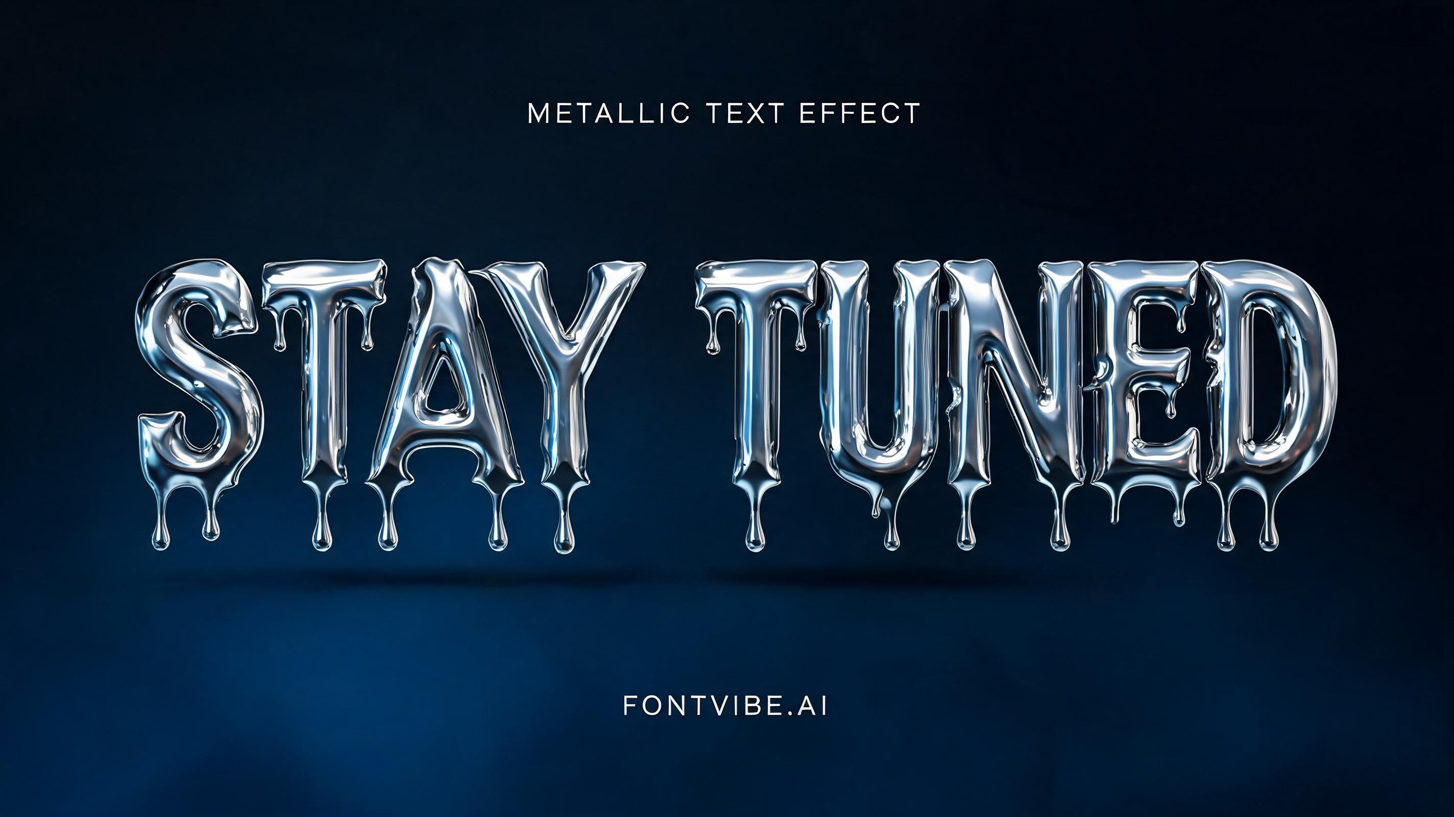 "STAY TUNED" — Metallic | AI Text Effect Generator